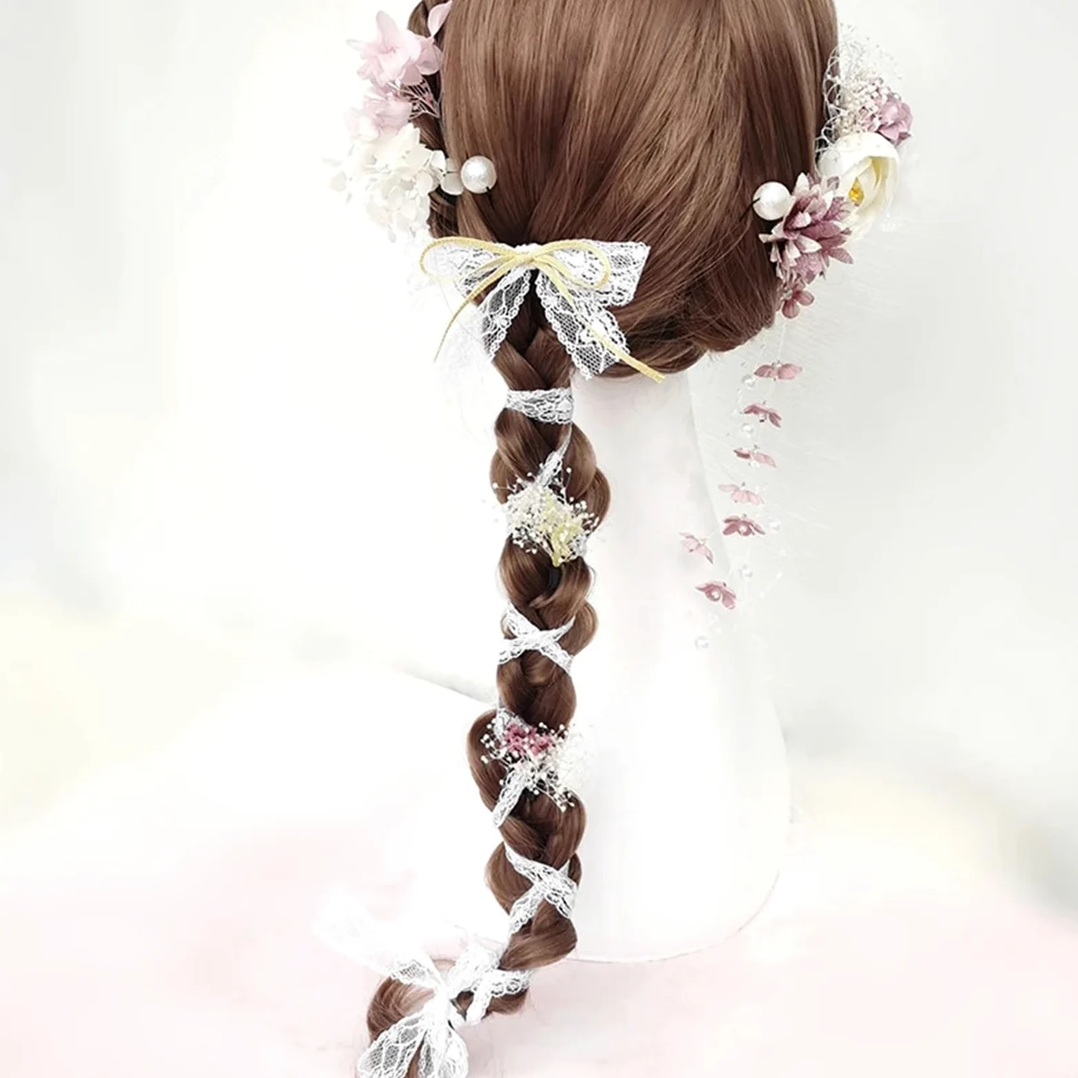 Tessuto etnico Fiore Accessori for capelli Clip Nappa Abbigliamento Forcina Copricapo Barrette(Purple)