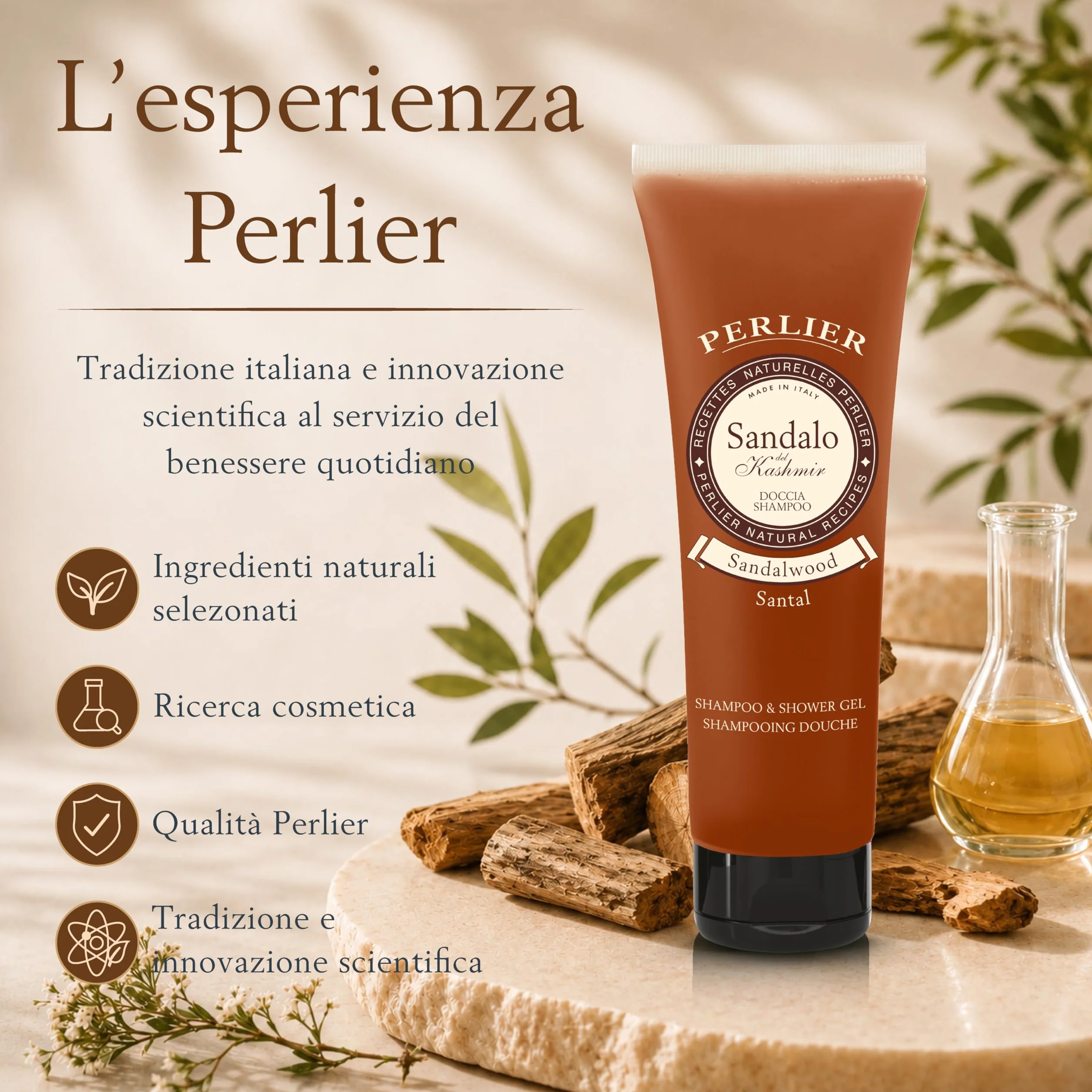 Perlier Doccia Shampoo Sandalo, 250ml