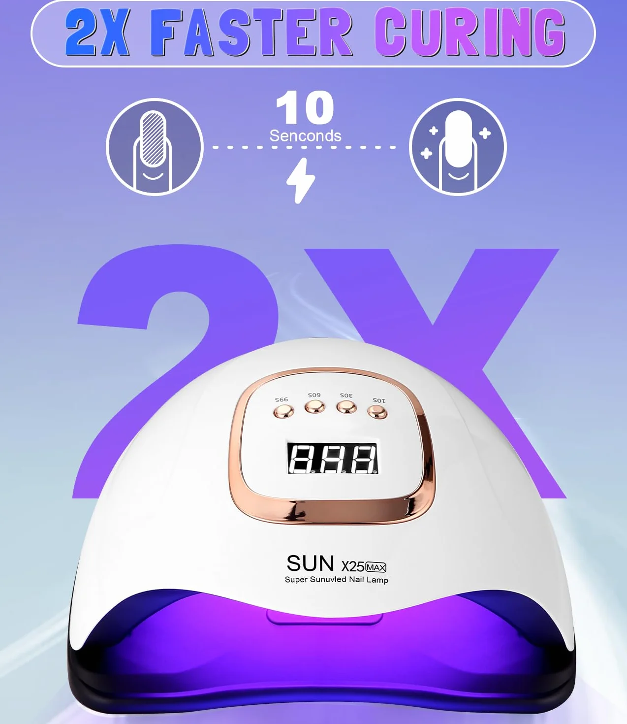 Zawaer Lampada UV LED 380W Display Digitale Sensore Automatico 81 Pezzi Strumenti Professionali Nail Art