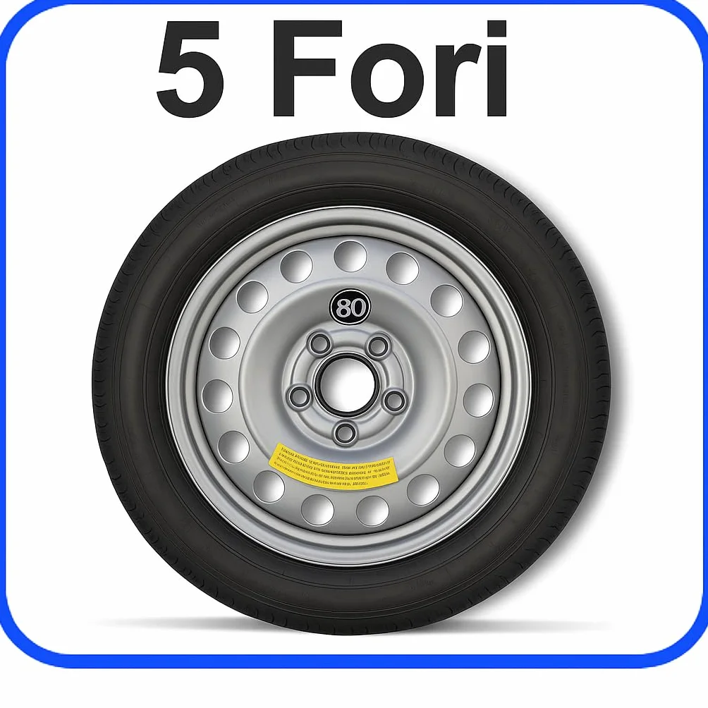 Ruotino di scorta Compatibile per Dacia Duster 18 pollici 5 fori con Cric e Chiave