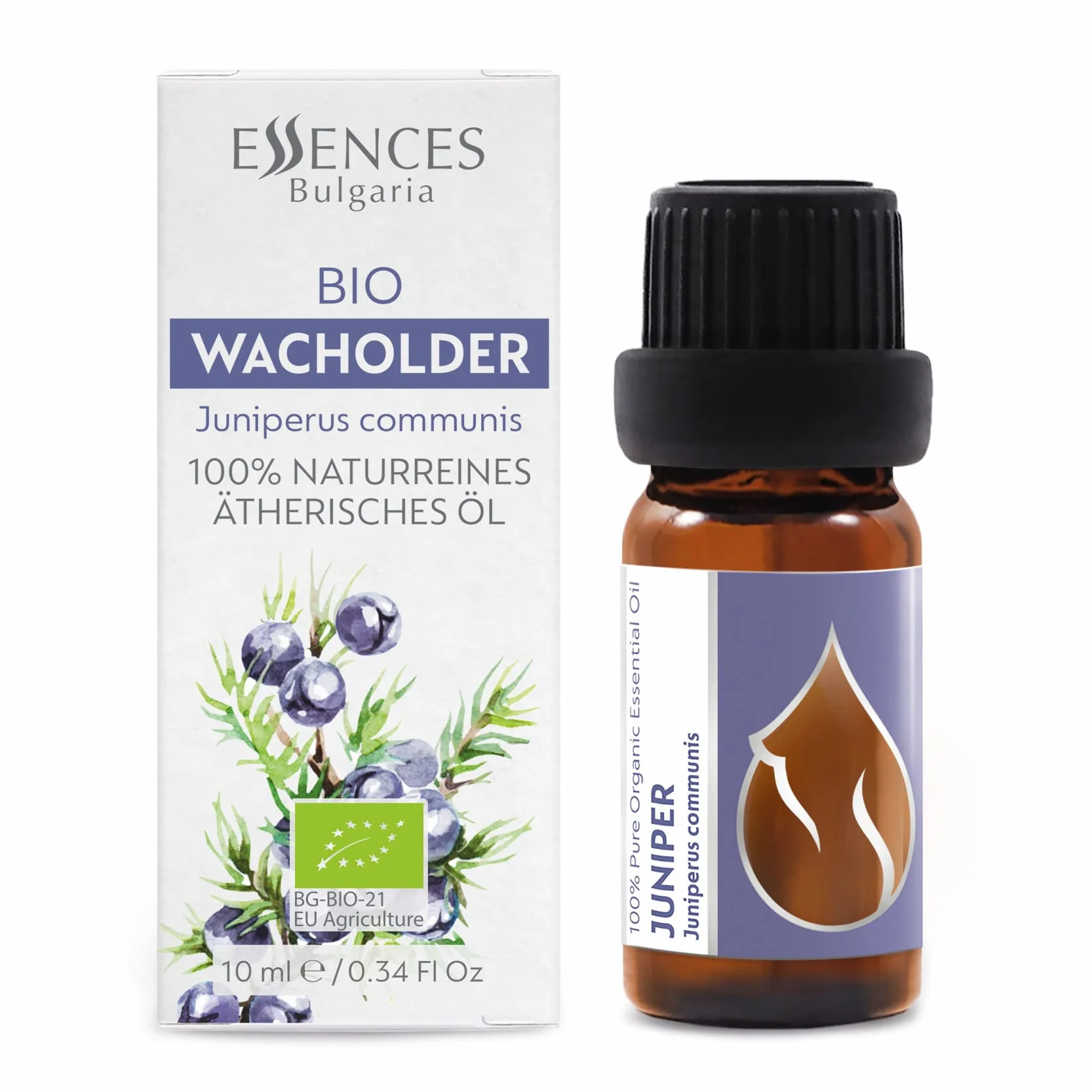 Olio Essenziale di Ginepro Biologico 10ml | Juniperus communis | 100% Puro | Grado Terapeutico | Distillato a Vapore