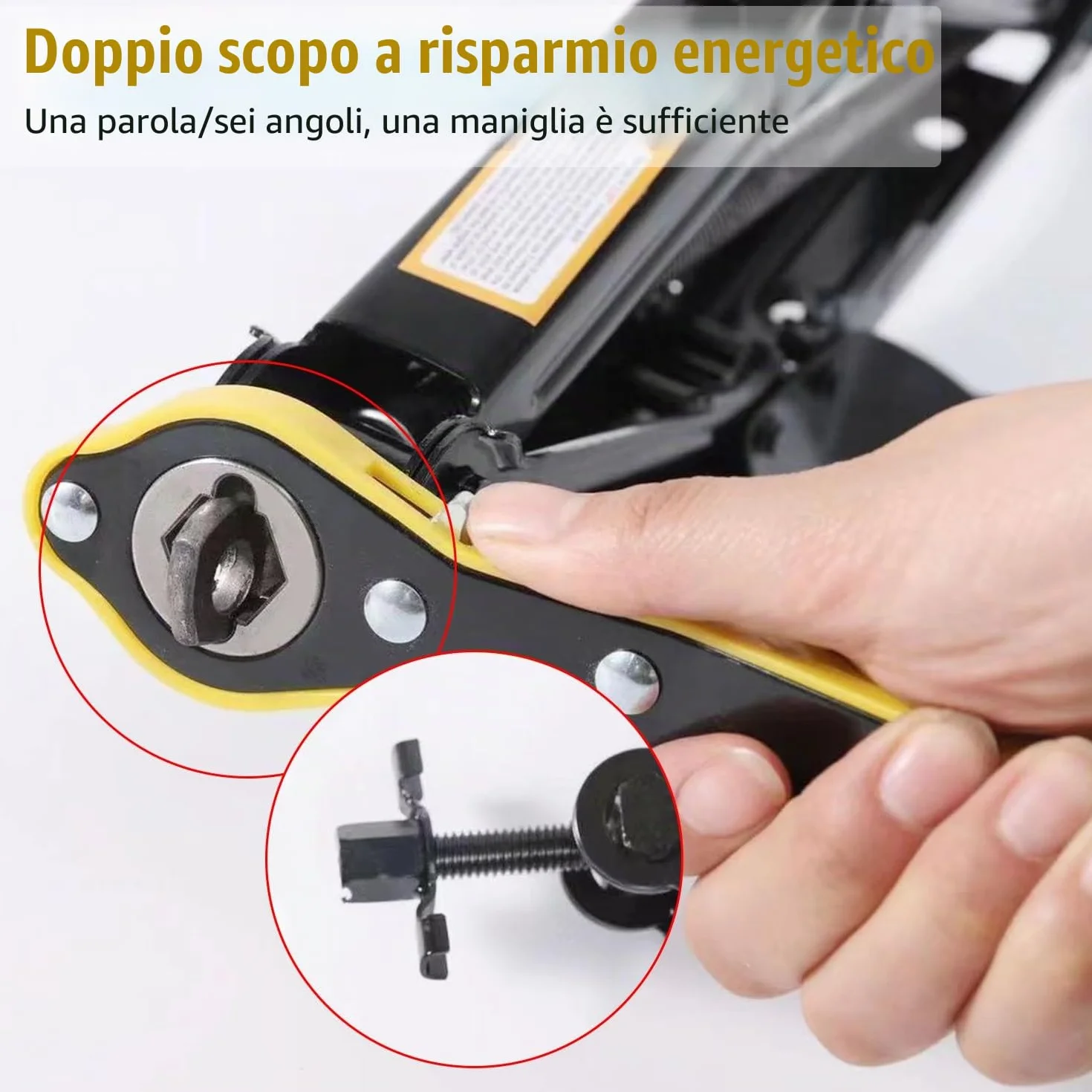 Generale Chiave Inglese a Cricchetto 34cm con Manovella Estesa e Adattatori