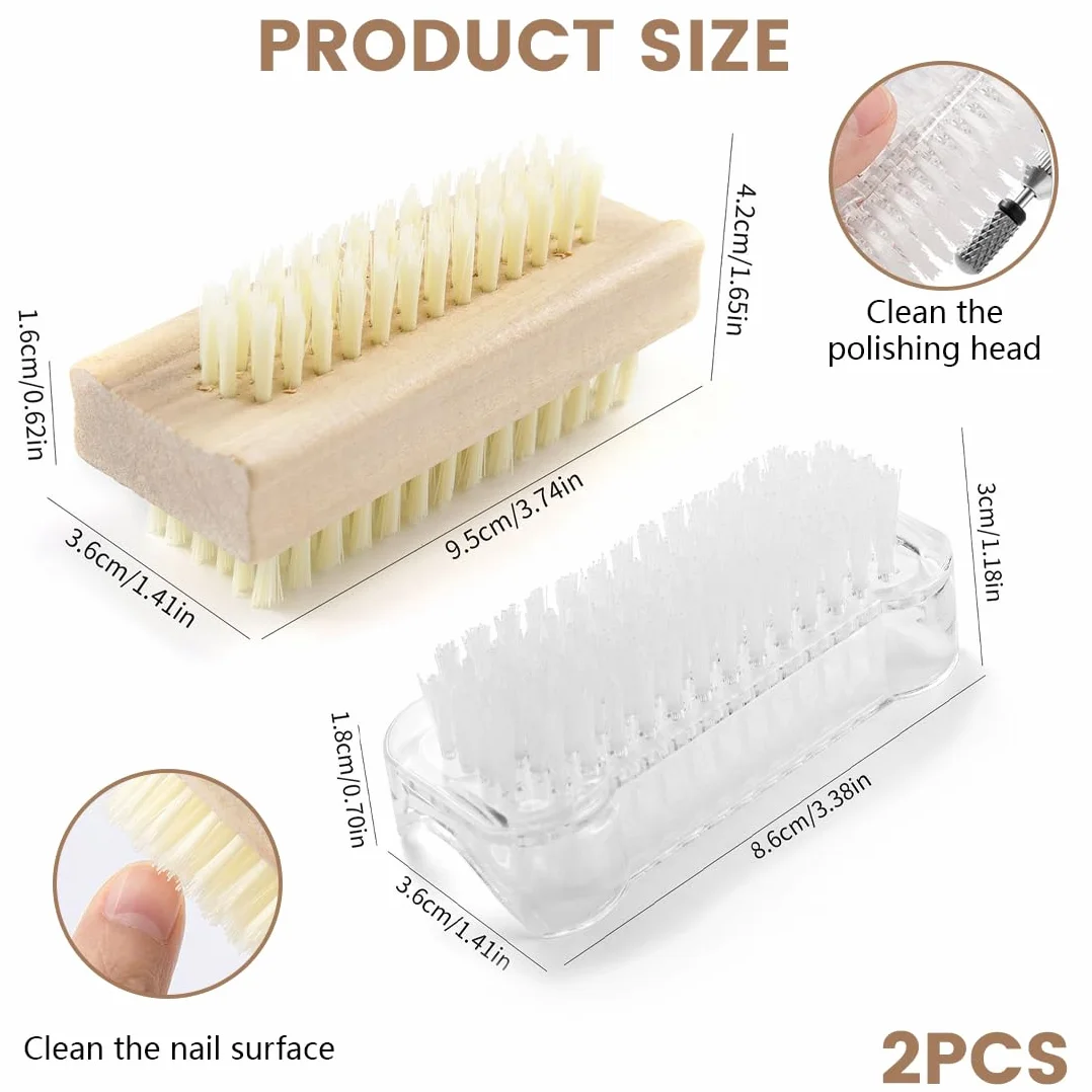 2 PCS Spazzolino Unghie Mani, Spazzola Per Unghie, Spazzolino per unghie mani, Spazzole per la Pulizia plastica, Universale, Per Pulizia di mani Delle Unghie