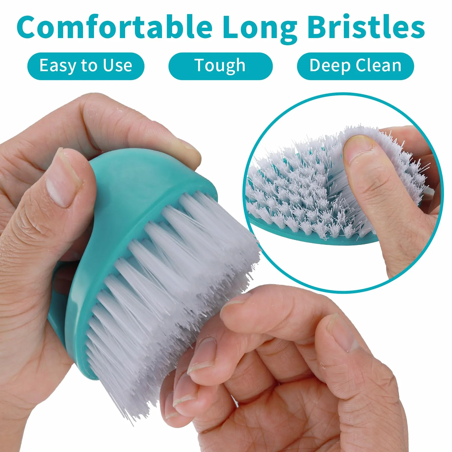 Amaxiu Set di 2 spazzole per unghie robuste per pulire le dita, in nylon duro e duro, pulizia profonda delle mani di meccanici e giardinieri