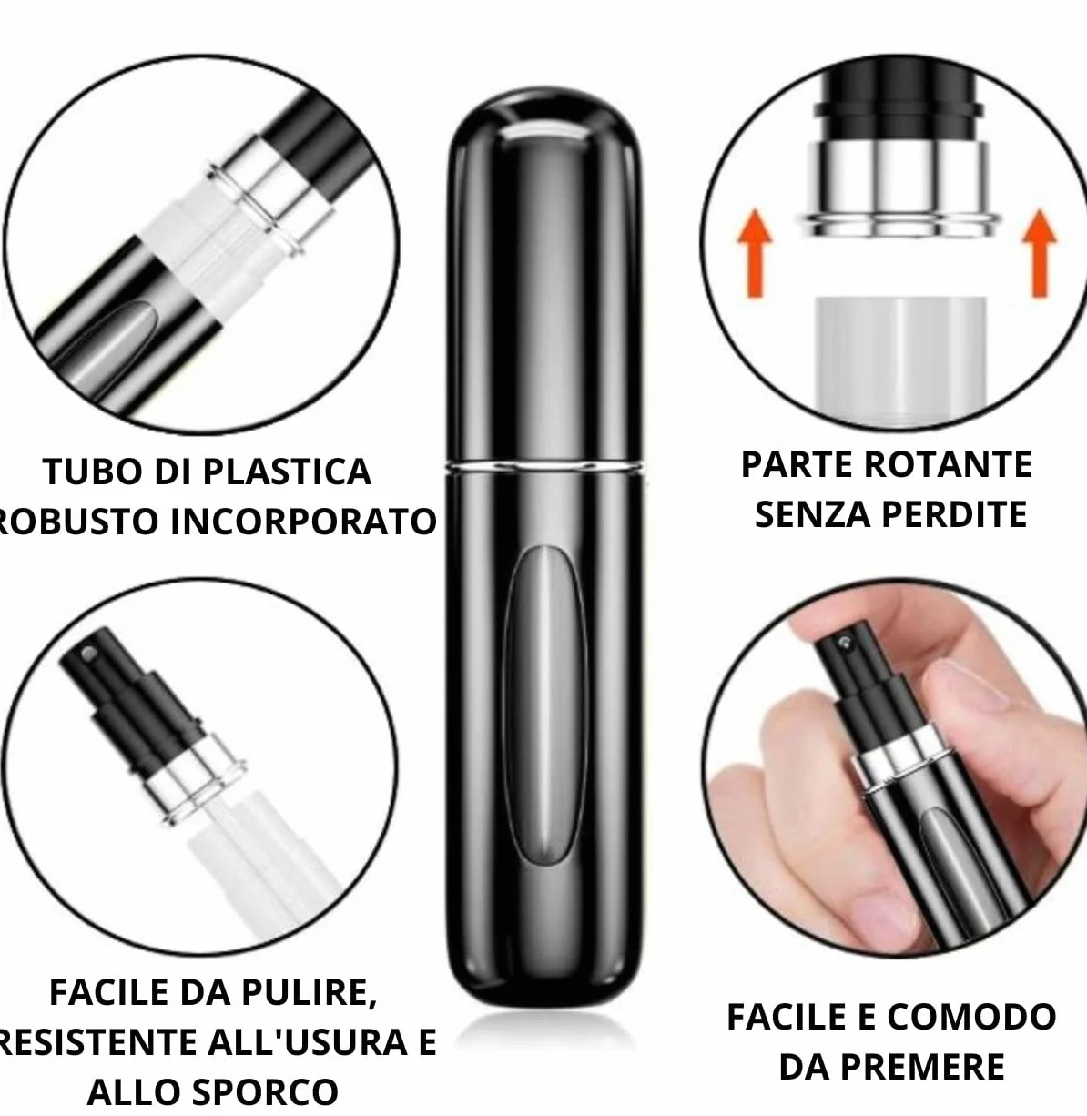 Atomizzatore di Profumo 5ml Ricaricabile Spruzzino Mini Bottiglia Spray Portatile con Finestra 3 Pezzi
