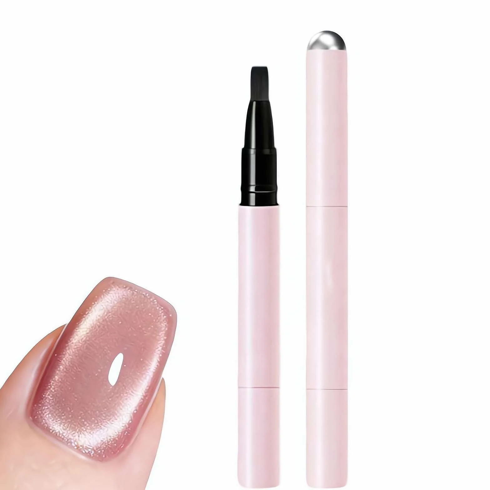 Penna per nail art 7 in 1 Cat Eye, smalto gel magnetico con magnete integrato, blocco Ccolor a lunga durata, pennello tutto in uno, formula autolivellante, portatile per principianti, 3 g (02)