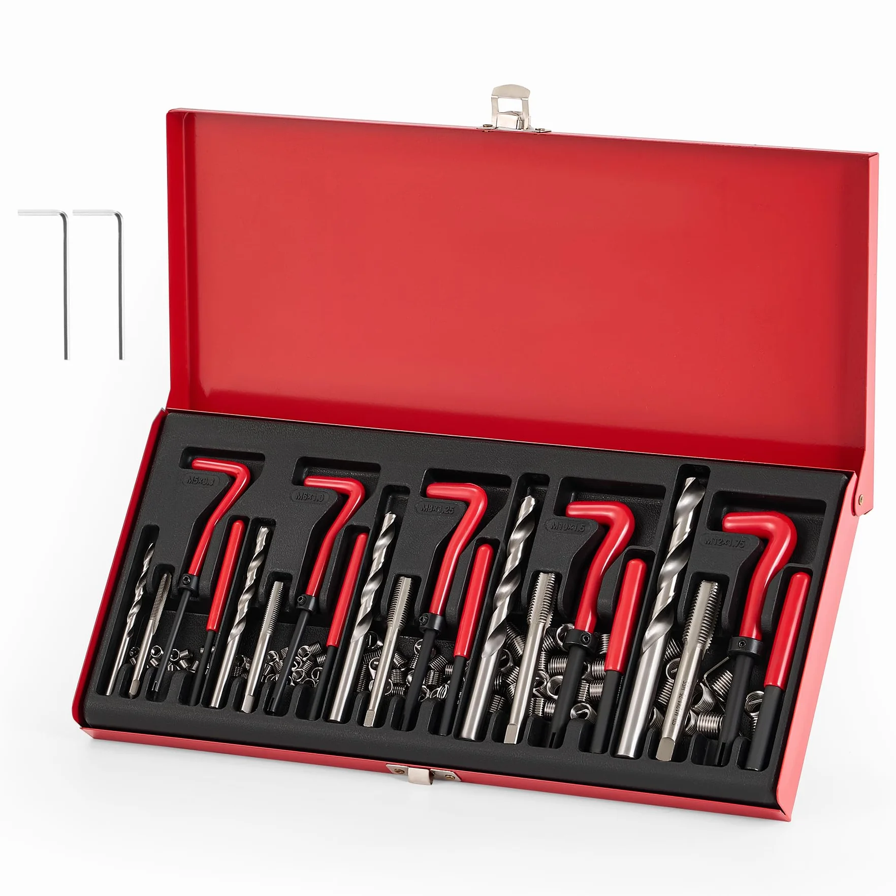Orion Motor Tech 131 Pezzi Kit Riparazione Filettatura, Utensili Filetti Metrici Interni M5 M6 M8 M10 M12