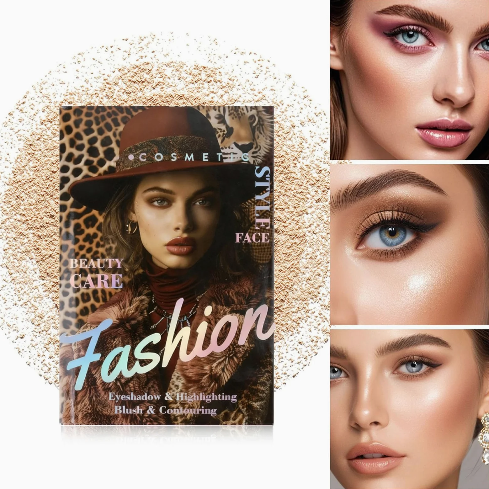 Palette di trucco, 4 illuminanti miscelabili, set cosmetico, palette di ombretti pigmentati, per donne e ragazze, per tutti i tipi di pelle, compleanni, Natale, feste, appuntamenti