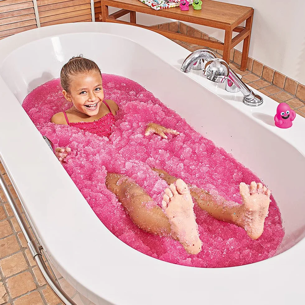 ZIMPLI - Glitter Gelli Baff Rosa, Basta Aggiungere Acqua per Creare Una melma Colorata, Super Divertente e Facile da Pulire. Regalo di Compleanno per Bambine dai 3 Anni in su
