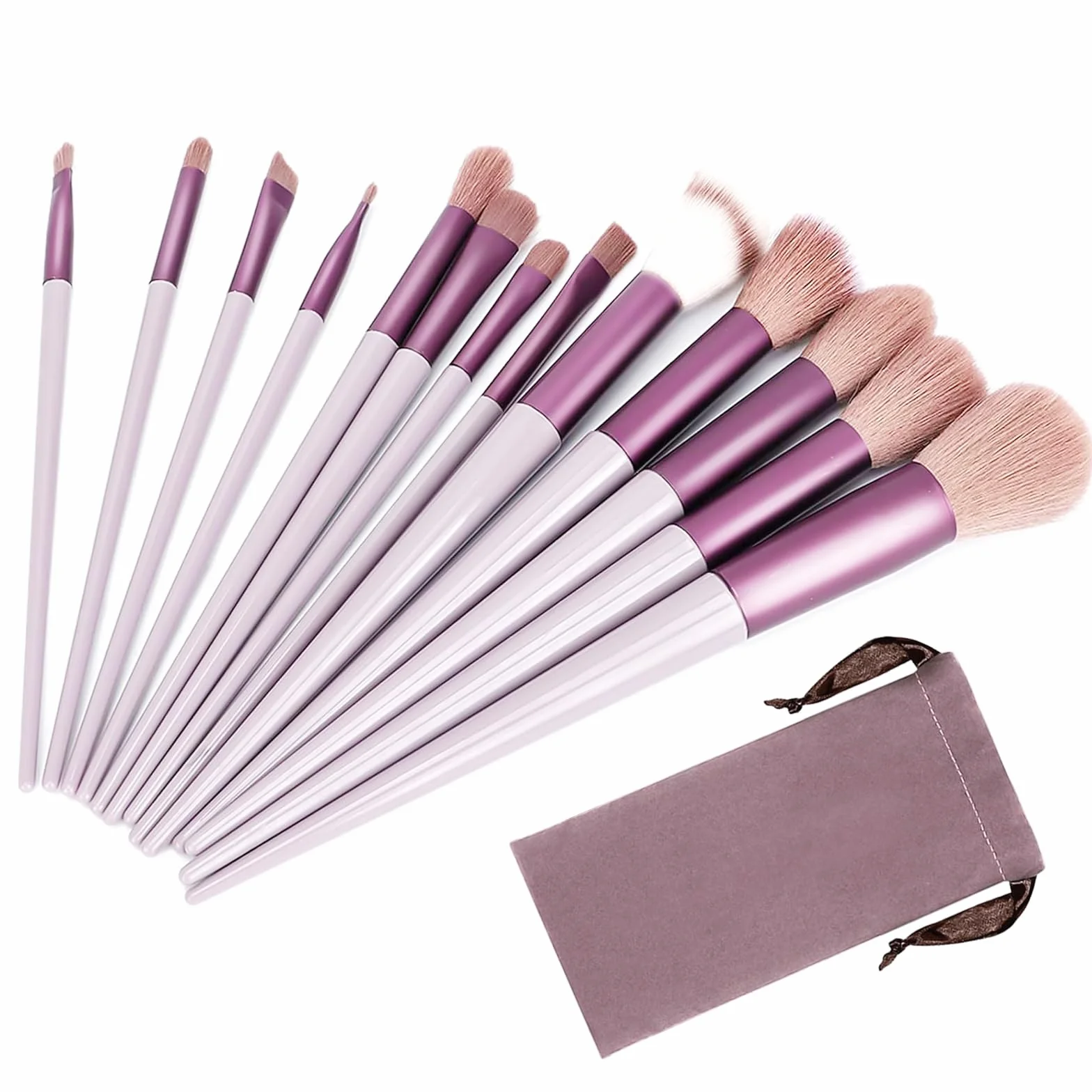 aweskmod Pennelli Trucco 13 Pezzi Set Viso e Occhi, Pennelli Make Up Professionali Set, Sintetico Contorno Fard Ombretti Correttori Fondazione Trucco Pennelli