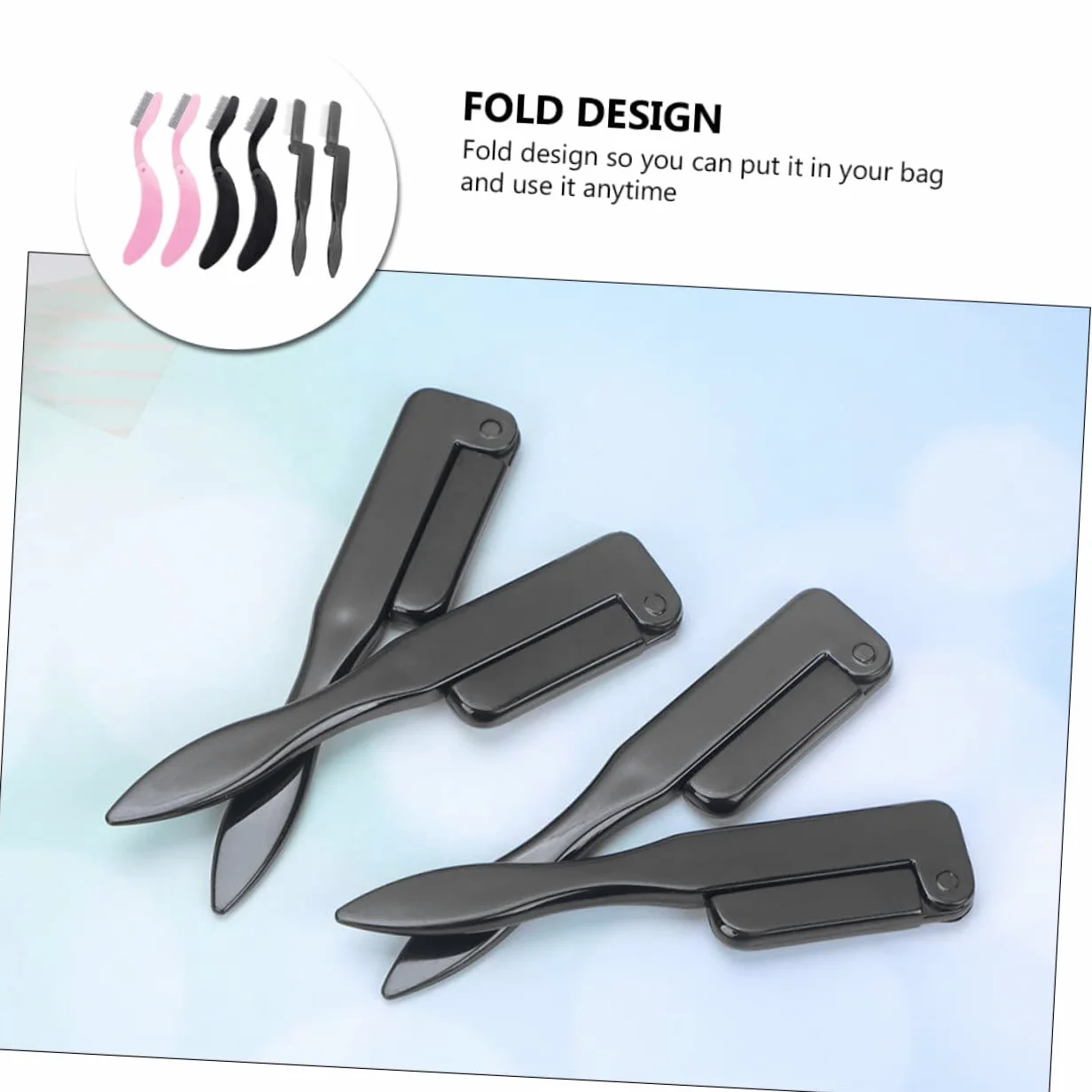 MAGICLULU 2 Set Di Spazzole Per Sopracciglia Ergonomiche Pettine Per Ciglia Pettine Per Sopracciglia Pettini Per Ciglia Pieghevoli Per Donne Strumenti Per Lo Styling Per Il Trucco 6 Pezzi*2
