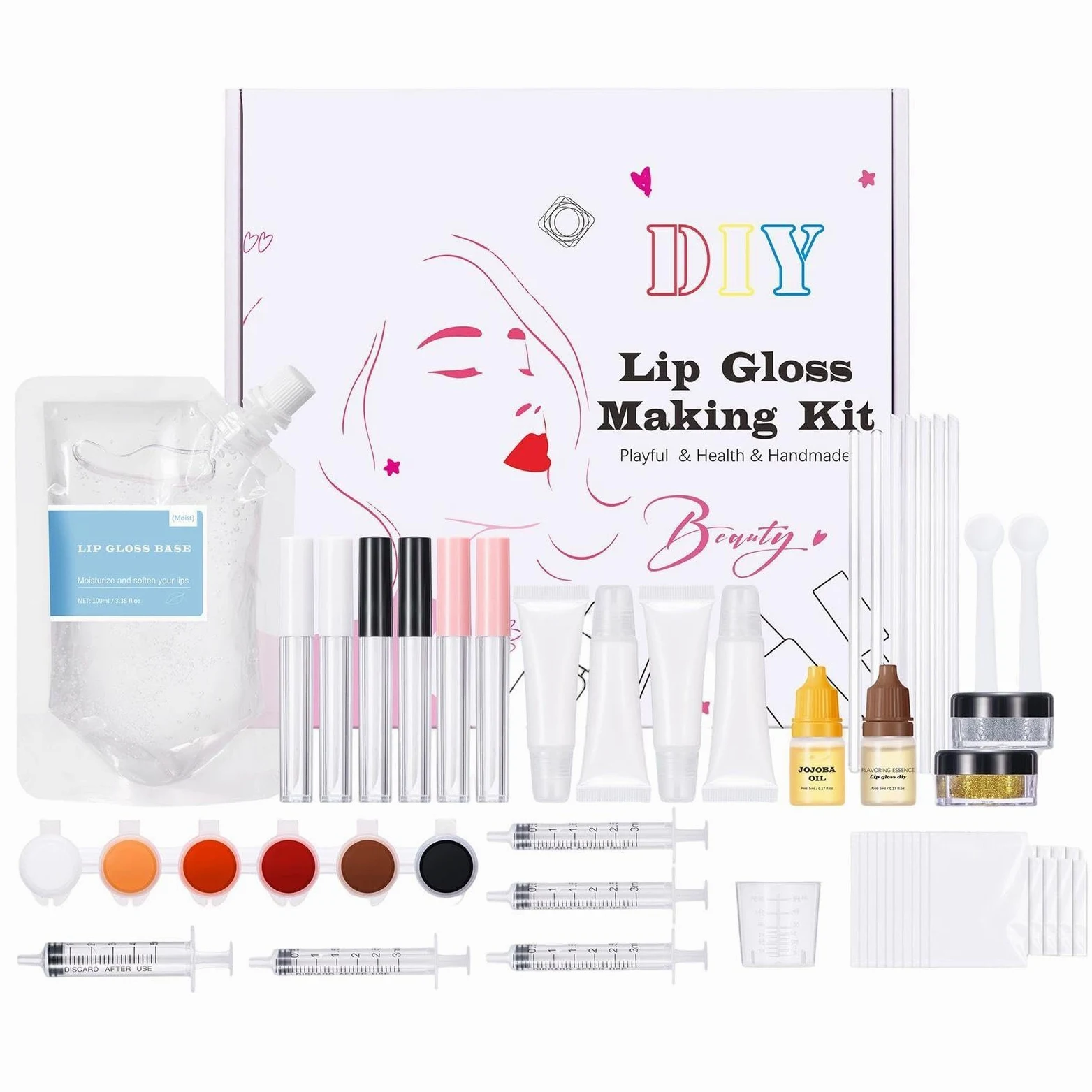 Kit per Creare Gloss Labbra Fai da Te Set Artigianale di Gloss Labbra | Kit Fai Da Te Per Creare Il Lucidalabbra Per Donne Ragazze Amanti Del Trucco Principianti Adolescenti Principesse