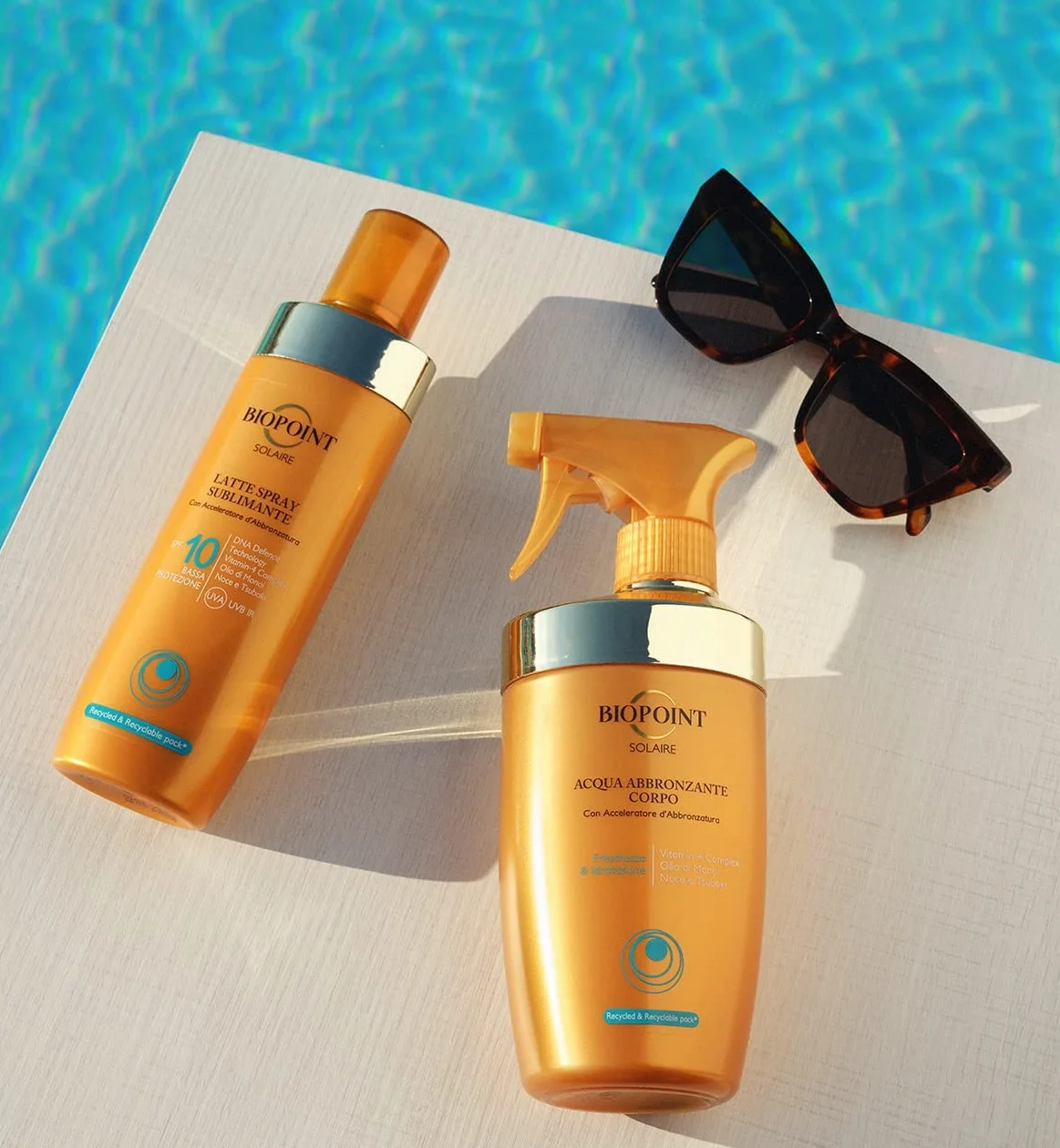 Biopoint Solaire - Acqua Solare Abbronzante Corpo Senza Filtro, Azione Antisale Idratante, Accelera il Processo di Abbronzatura e Dona Freschezza, 400 ml