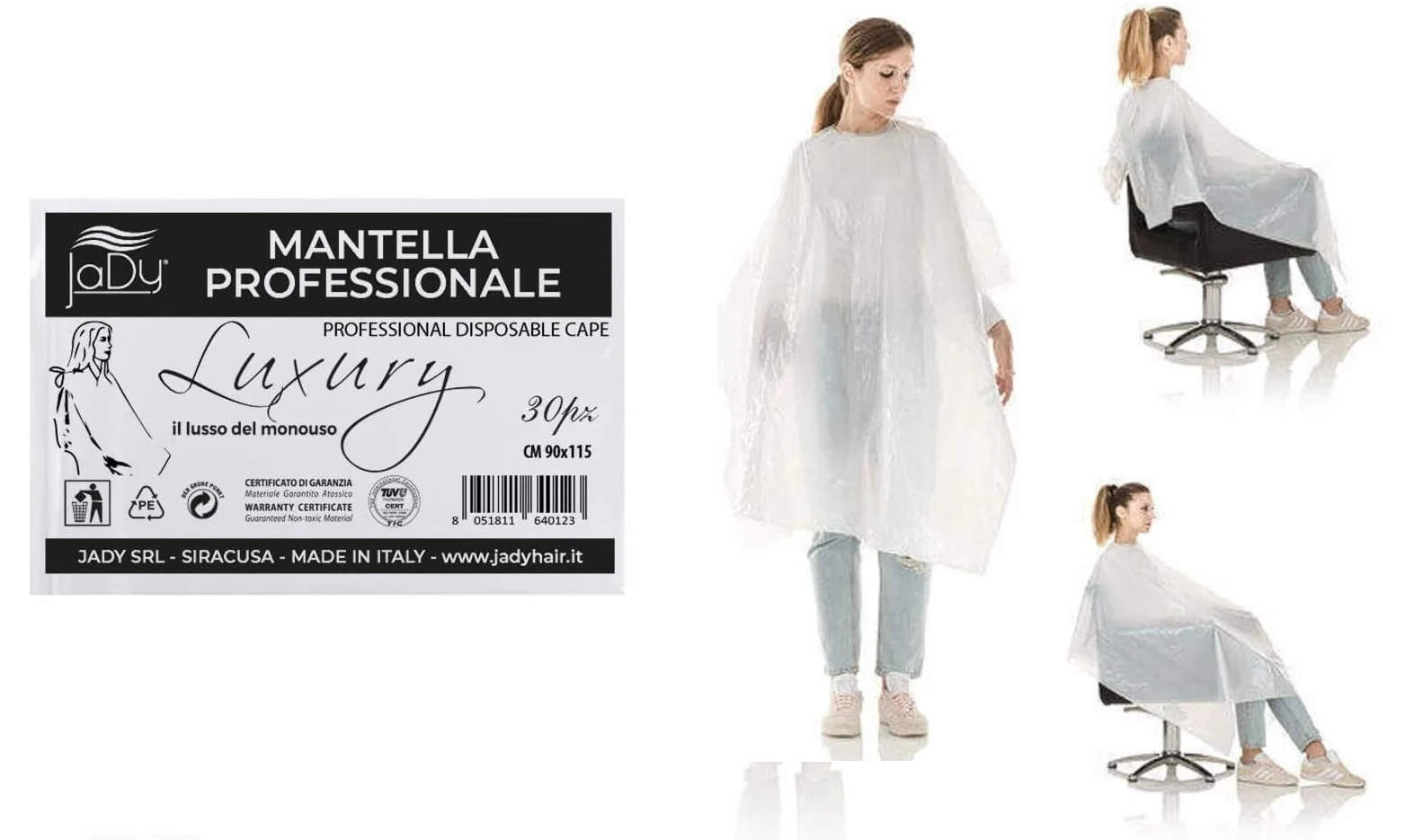 Mantella Monouso Parrucchiere Luxury Confezione 30PZ Mantellina per Tinta Capelli