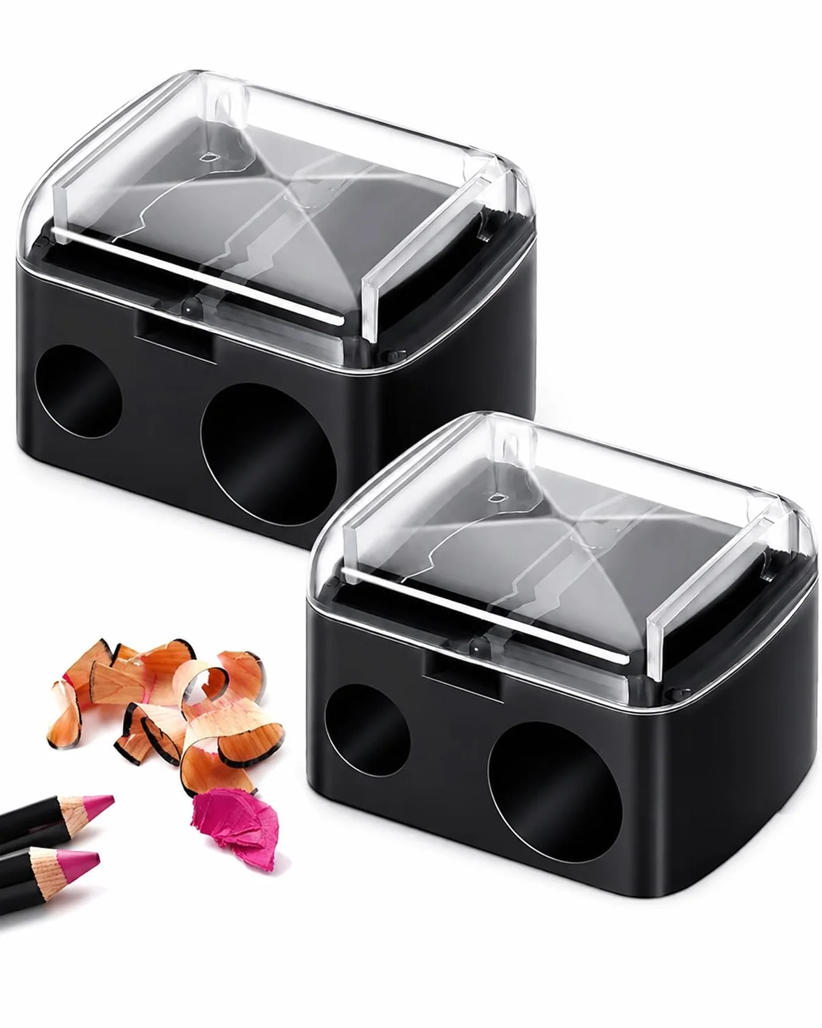 2 Pezzi Temperino Trucco Universale per Matite Cosmetiche, Matita Sopracciglia, Matita Labbra, Eyeliner, Lame di Precisione, Compatto e Portatile