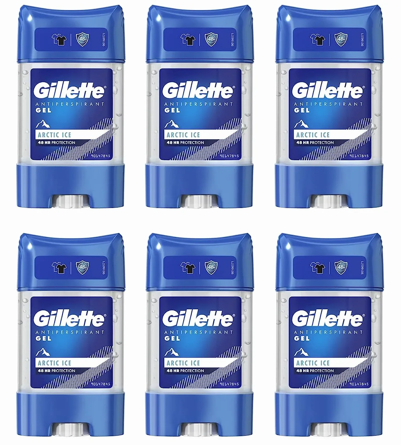Gillette Arctic Ice APD - Bastoncini in gel trasparente, 70 ml, confezione da 6