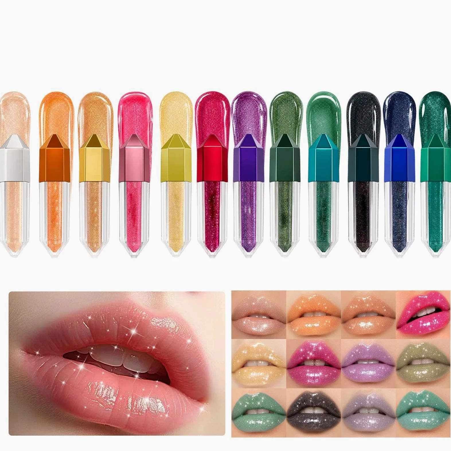 Lucidalabbra Brillante 12 Colori Rossetto Lucido Idratante E Rimpolpante | Lucidalabbra Glow Per Donne Ragazze Fidanzata Feste Shopping Incontri Serate Halloween Festival