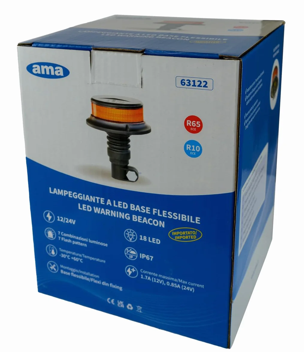 Lampeggiante LED 12-24V IP67 Ama Base Flessibile