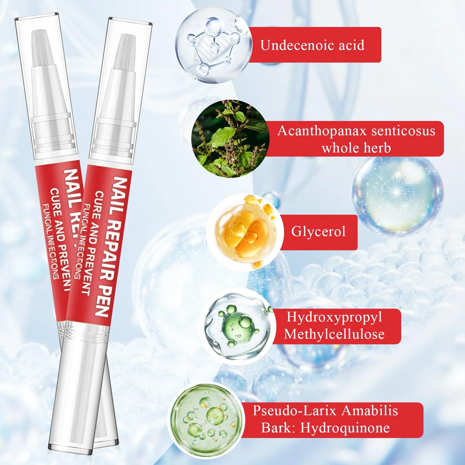 2 Pezzi Penna per la Cura delle Unghie, Set di Nail Care Pen, Nutrire Le Unghie, cura cosmetica delle unghie, Nail Care Pen Portatili per Pulite e Ordinate