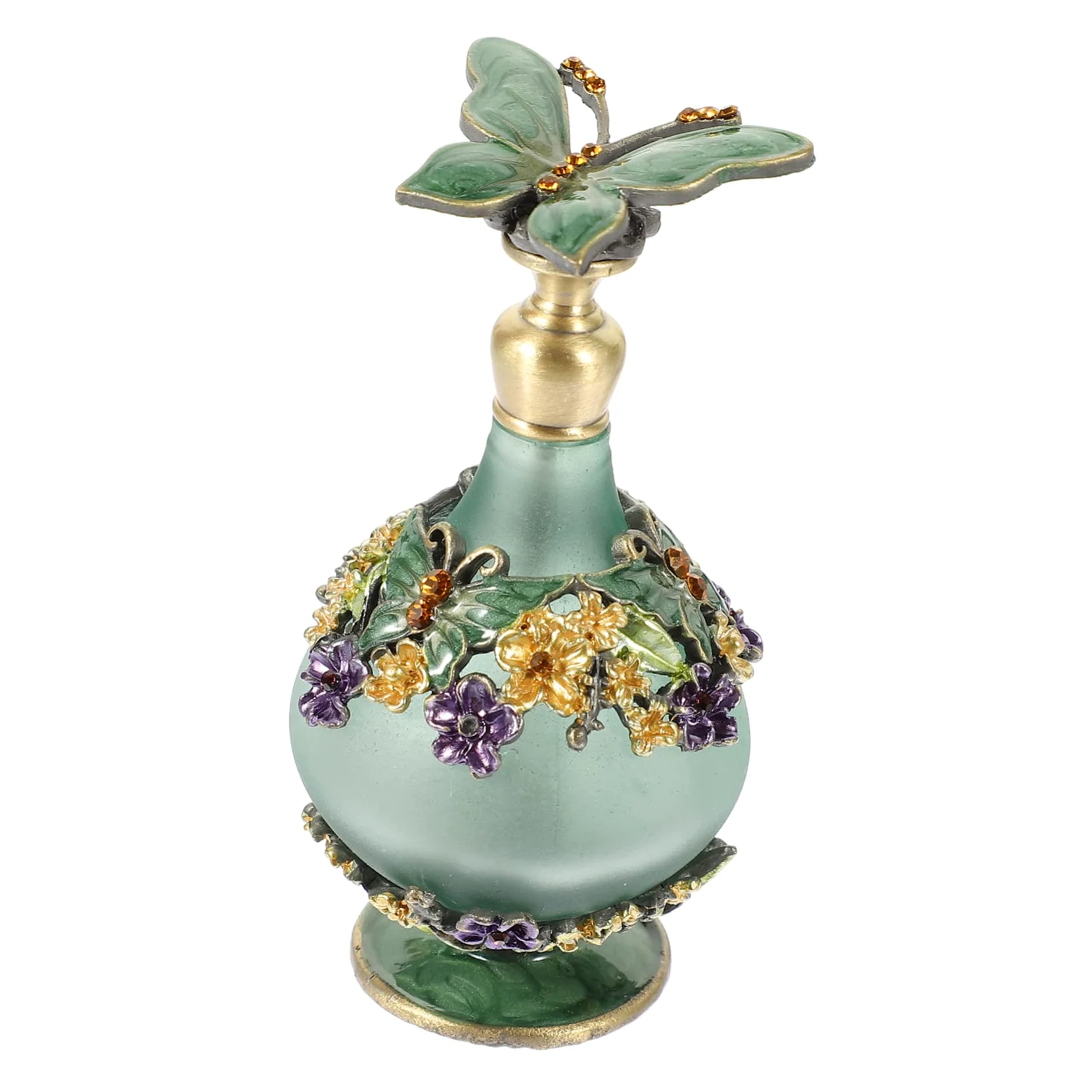 Cabilock Flacone Profumo Vintage in Verde da 23ml, Boccetta Leggera e Ricaricabile per Viaggio, Stile alla Moda per Ricarica Oli Essenziali