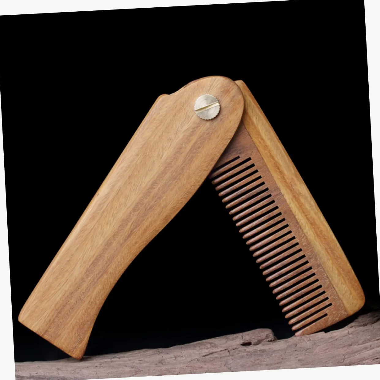 Beavorty 4 Set Pettine Tascabile Pieghevole Per Uomo Pettine Per in Legno Strumento Per Lo Styling Di Baffi E Barba Per Baffi in Legno Compatto E Portatile