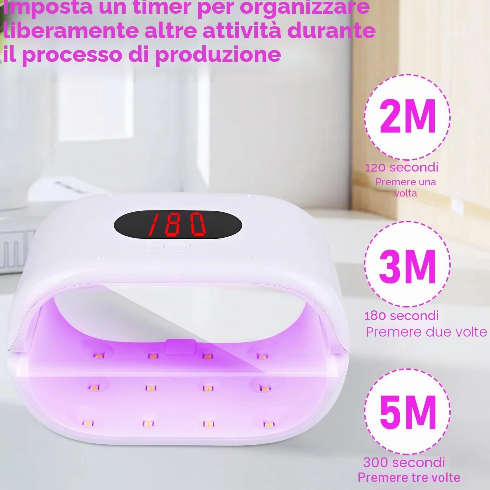 Euakee Luce UV in Resina su Due Lati con Display Digitale, Lampada UV per resinas, con schermo LED, 36 W, 3 Time(2 m, 3 m, 5 m), per fai da te,resina,forme di Gioielli, Unghie fai da te