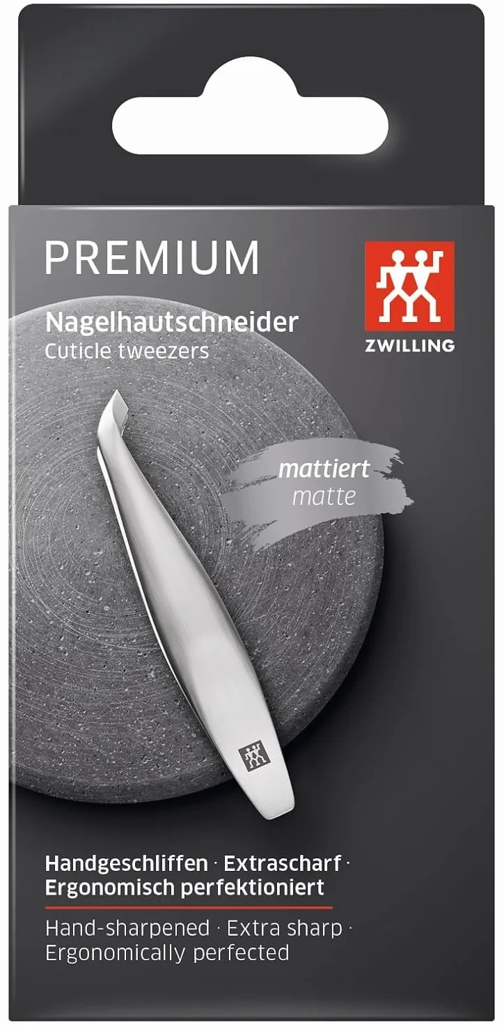ZWILLING Tronchesino per cuticole, bordi taglienti e angolati, ipoallergenico, finitura opaca, argento
