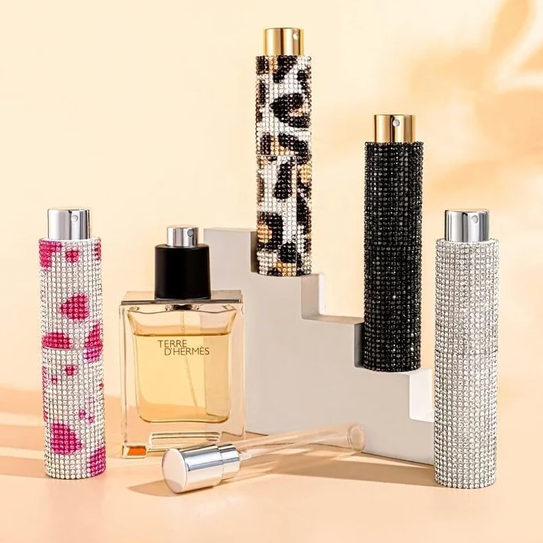 Mini Bottiglie di Profumo da Viaggio, Atomizzatore di Profumo 10ml Portatile Diamond Mini Bottiglia di Profumo Ricaricabile Spray Contenitori Vuoti Bottiglia di Atomizzatore Regalo di Viaggio Ricarica