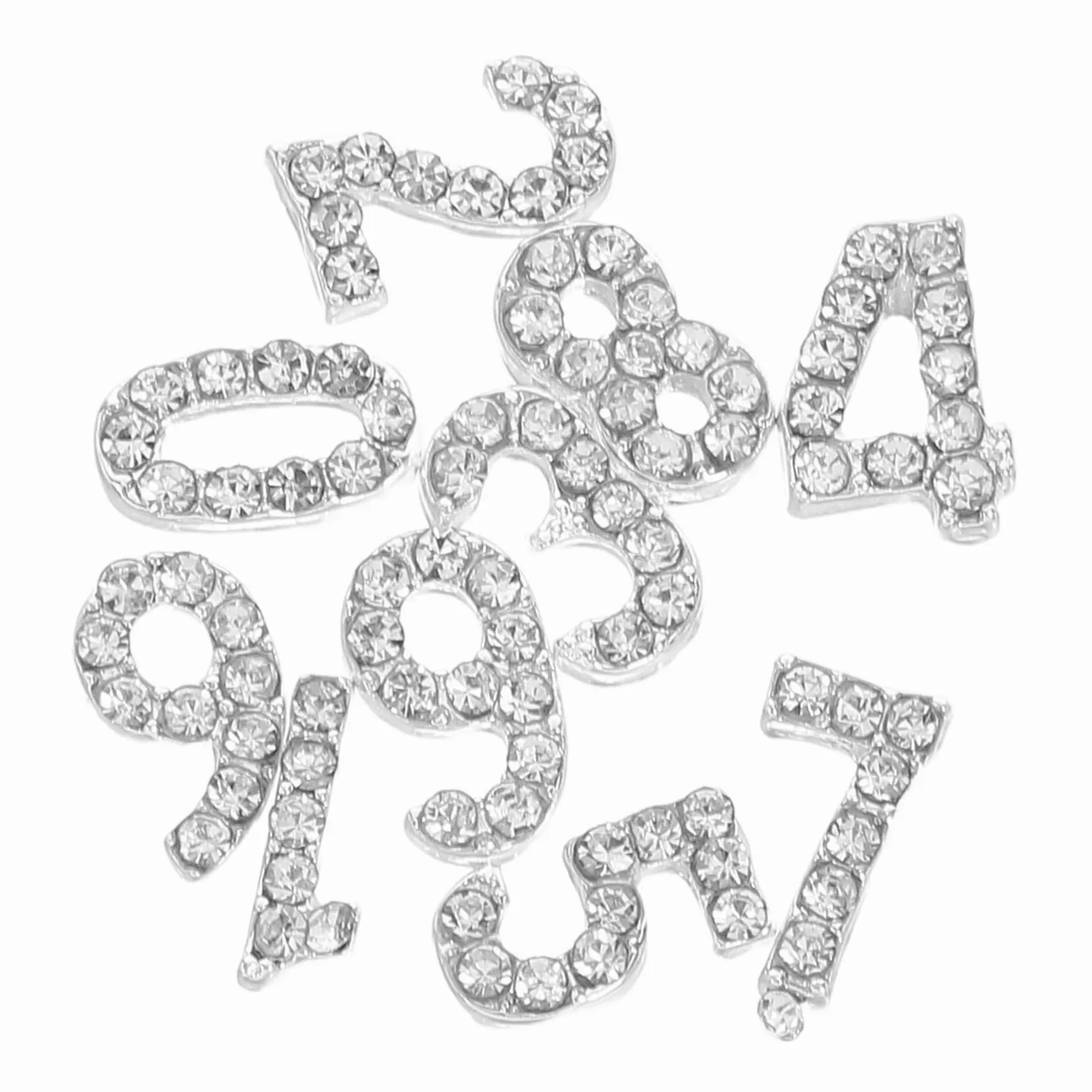 VALICLUD 100pezzi Ciondoli Numerici per Unghie Strass Dorso Piatto Decorazioni per Nail Art Gemme per Unghie Scintillanti Accessori in Ferro per Look Sofisticato e Festivo