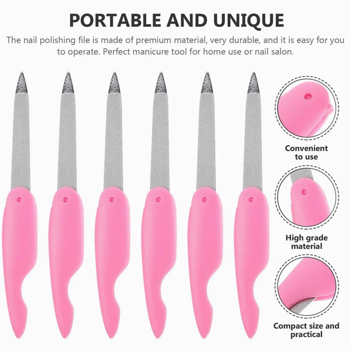 Lima per Unghie Pieghevole in Metallo, 8 Pezzi, Piccola Lima per Manicure e Pedicure, Lavabile e Doppia Faccia, Strumenti per Lucidare le Unghie