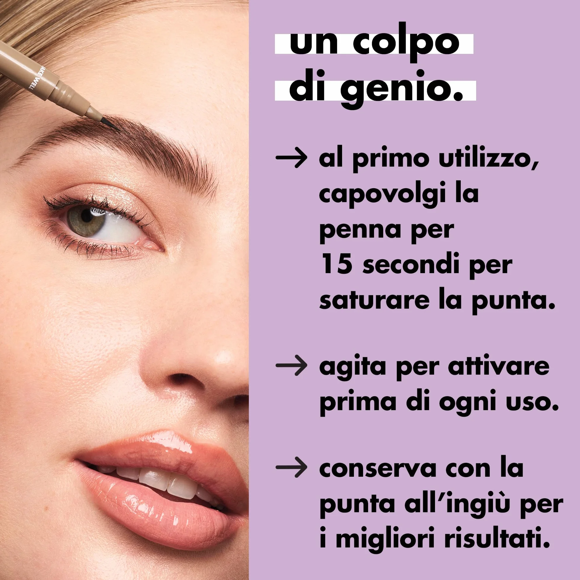 e.l.f. Holy Strokes Micro-Fine Brow Pen, Per Sopracciglia Dall'aspetto Naturale, Lunga Durata, Formula Waterproof, Resistente alle Sbavature, Vegano & Cruelty-Free, Espresso