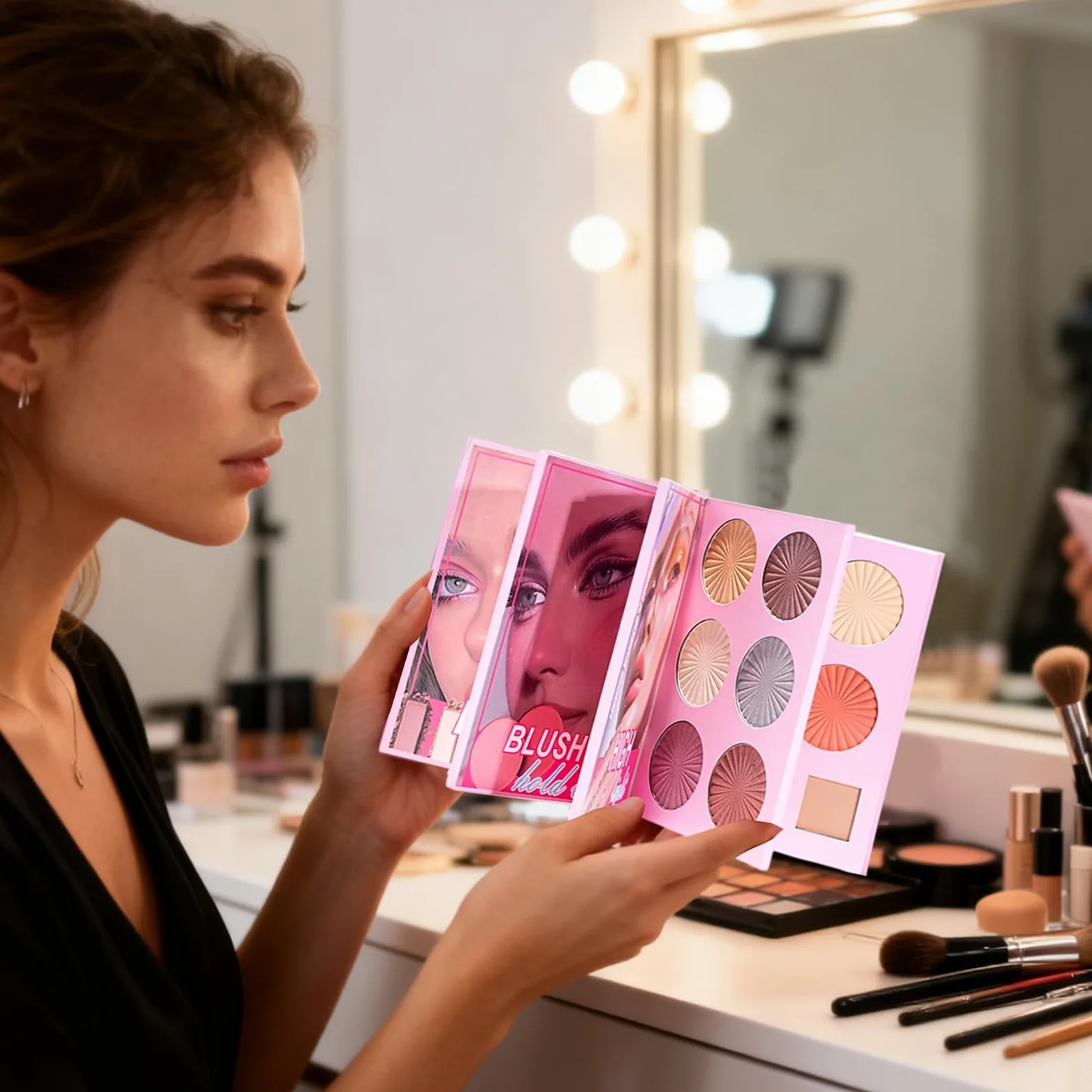Palette Trucco Ombretti Contorno Impermeabile | Palette Viso Completo per Donna Ideale per Uso Quotidiano Viaggio Appuntamenti Matrimonio Occhi e Zigomi Donne Ragazze