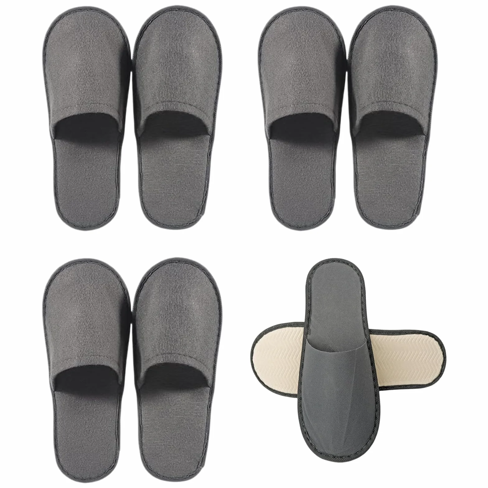 Ciabatte Ospiti,4 Paia Pantofole Ospiti,Ciabatte da Viaggio,Pantofole Chiuse,Pantofole Monouso per Hotel,Antiscivolo,Lavabili,Spugna Premium,Misura Universale,per Unisex,Viaggi,Casa,Spa,Hotel