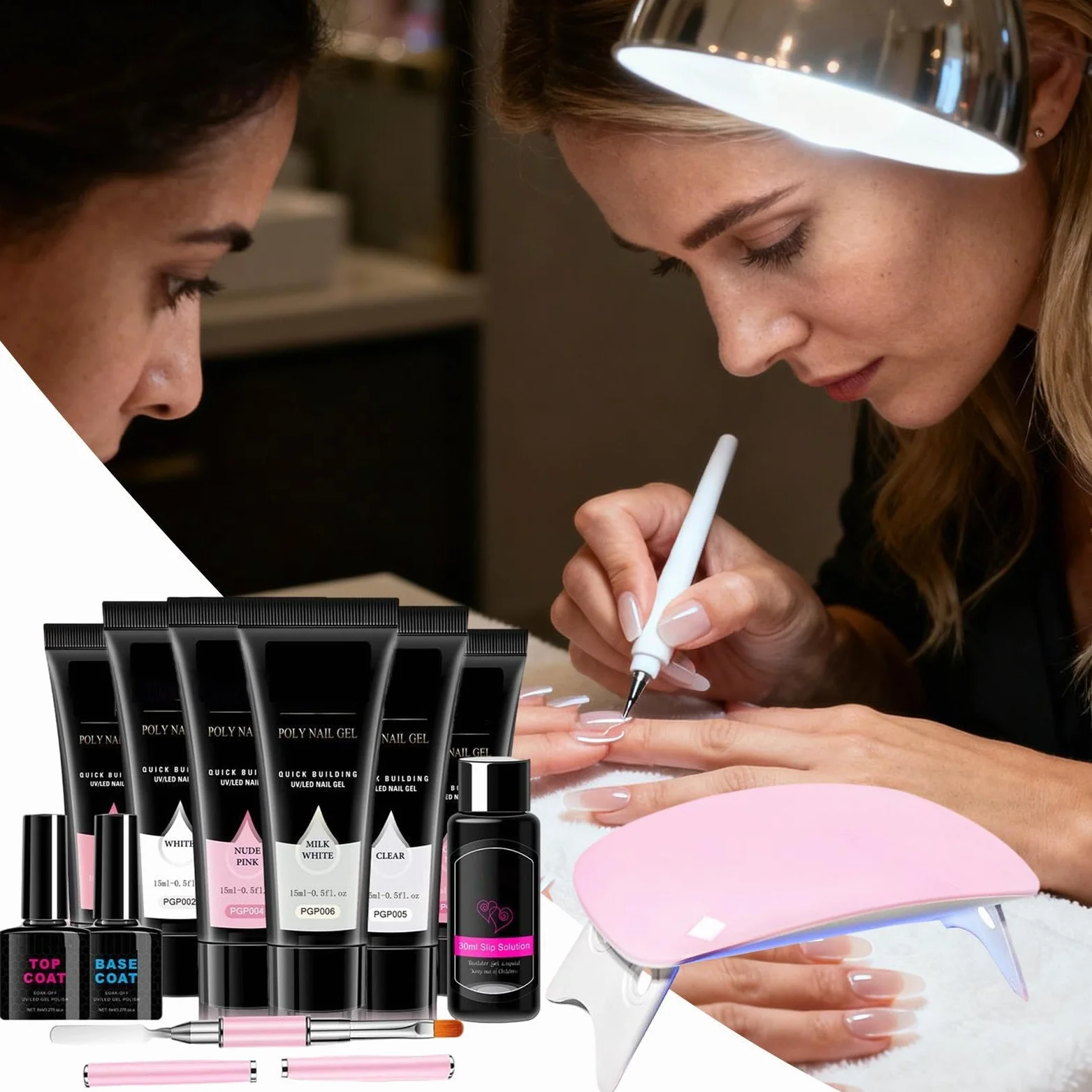 Kit Gel per Ricostruzione Unghie Strumento Manicure Leggero e Portatile | Gel di Finitura Professionale per Unghie Ideale per Viaggi, Casa, Ufficio, Scuola - Regalo per Fidanzata, Moglie, , Sorell