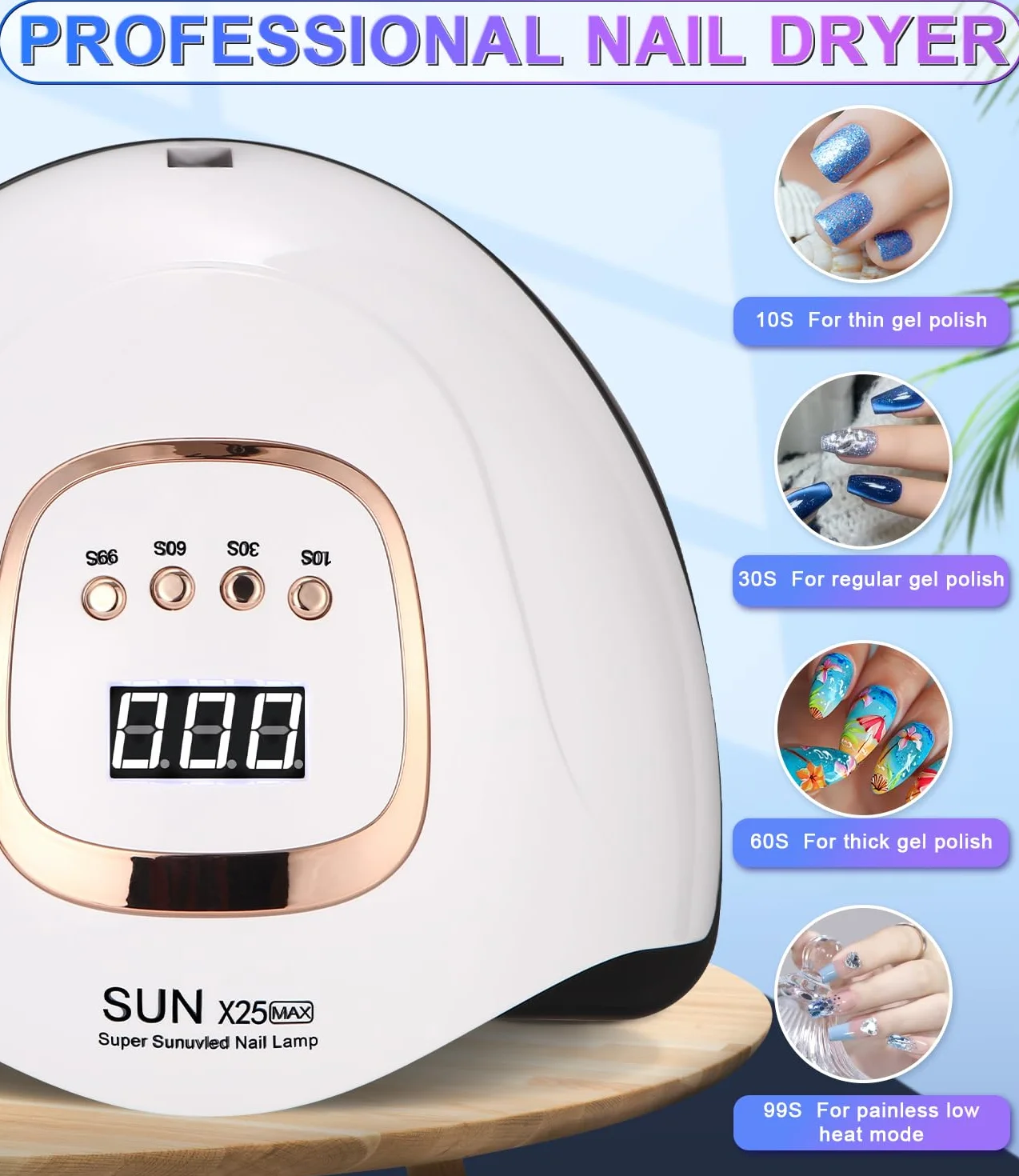 Zawaer Lampada UV LED 380W Display Digitale Sensore Automatico 81 Pezzi Strumenti Professionali Nail Art