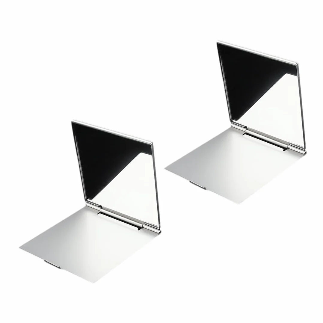 Specchio da viaggio tascabile pieghevole ultra sottile 2 pezzi 6 x 7 cm