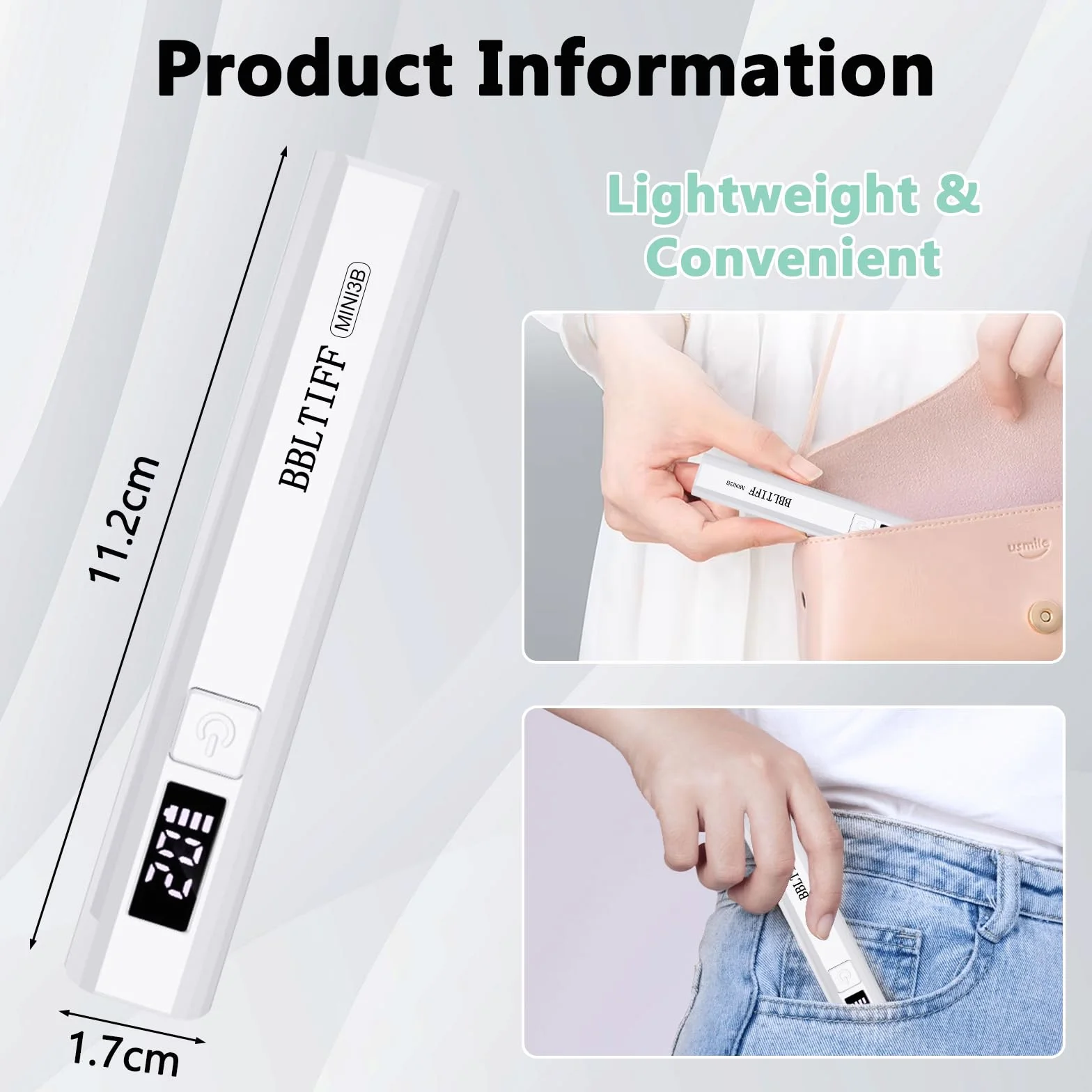 Mini Lampada UV LED Unghie con USB Ricaricabile e Supporto Pieghevole, Timer 30/60S