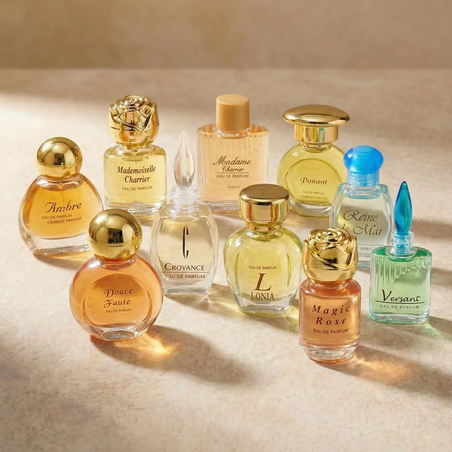 Charrier Parfums - Cofanetto di lusso Top Ten con 10 Eau de Parfum in miniatura 52,7 ml