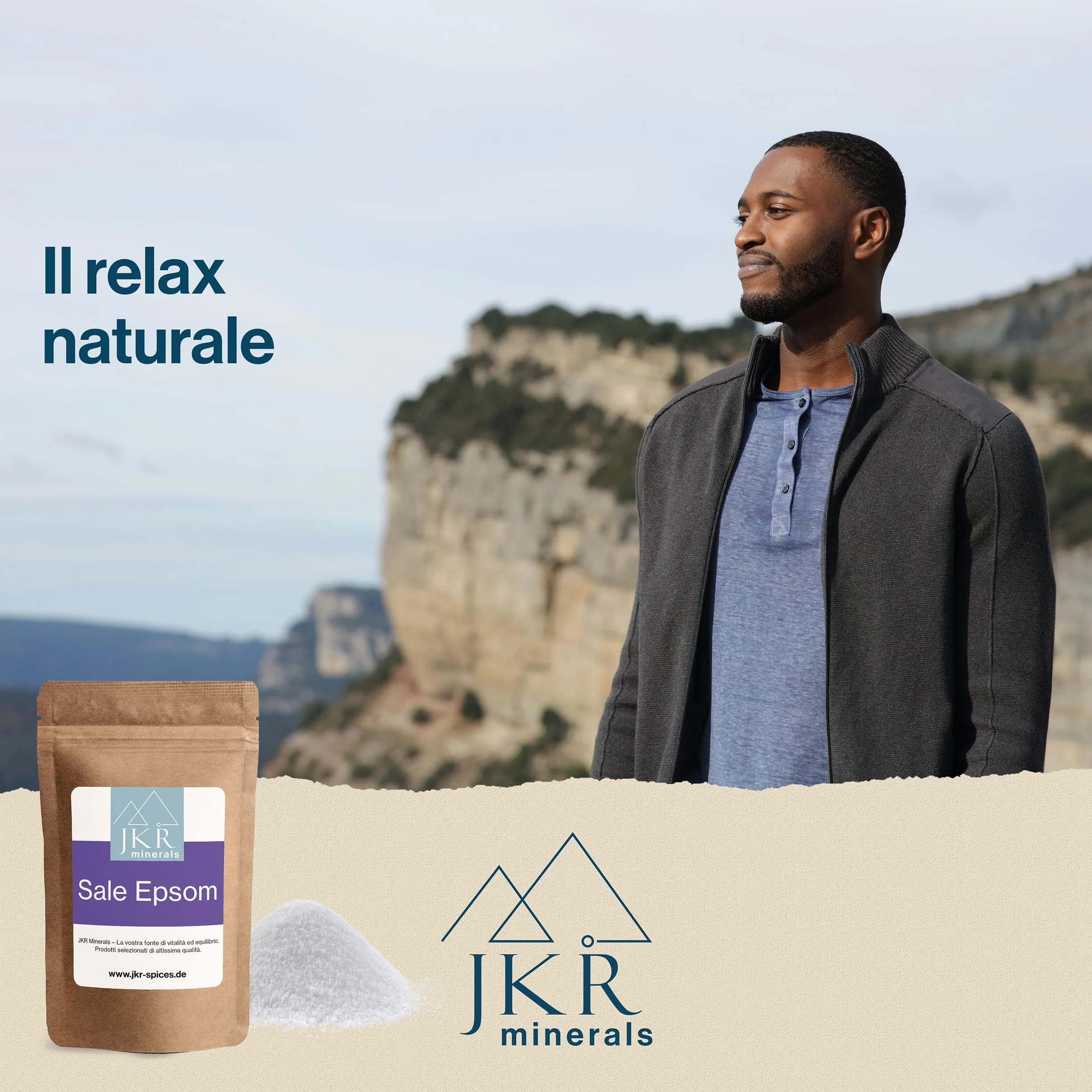 JKR Spices Epsom Salt 200g | Sale di Epsom per uso alimentare | Solfato di magnesio per uso alimentare | MgSO4 in sacchetto richiudibile neutro al CO²