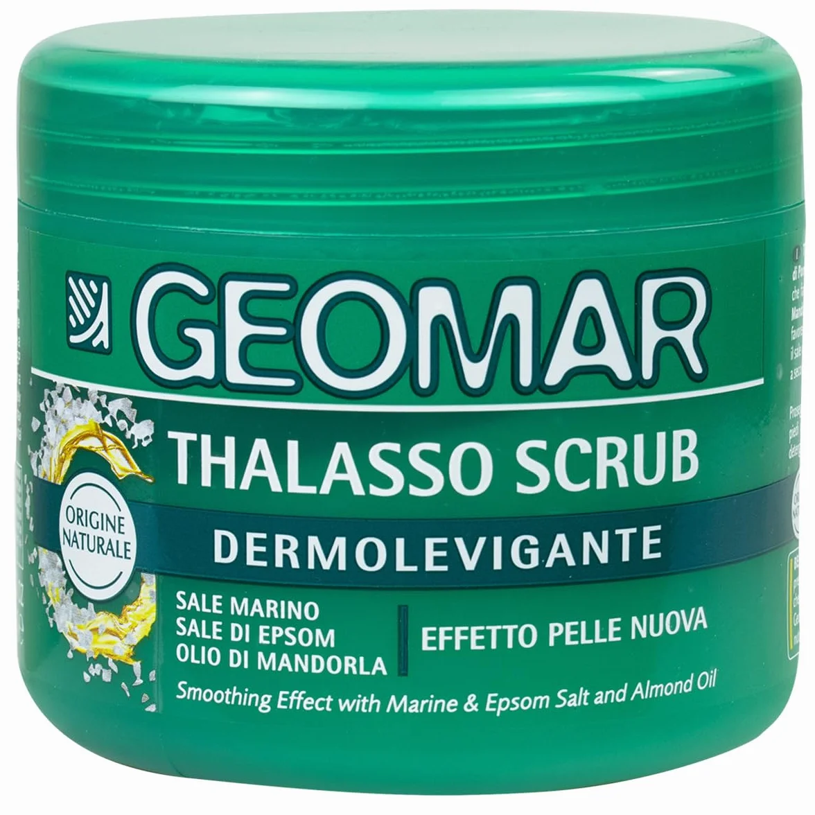 GEOMAR Thalasso Scrub Corpo Dermolevigante Sale Marino Sale di Epsom Olio di Mandorla Made in Italy 600 g