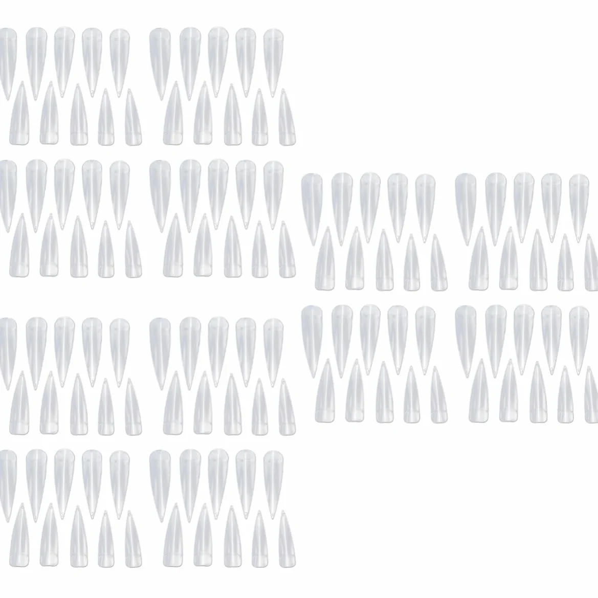 minkissy 1500pezzi Punte Unghie Trasparenti Lunghe Per Nail Art e Salone Accessori Per Ricostruzione Unghie Facili Da Applicare e Modellare