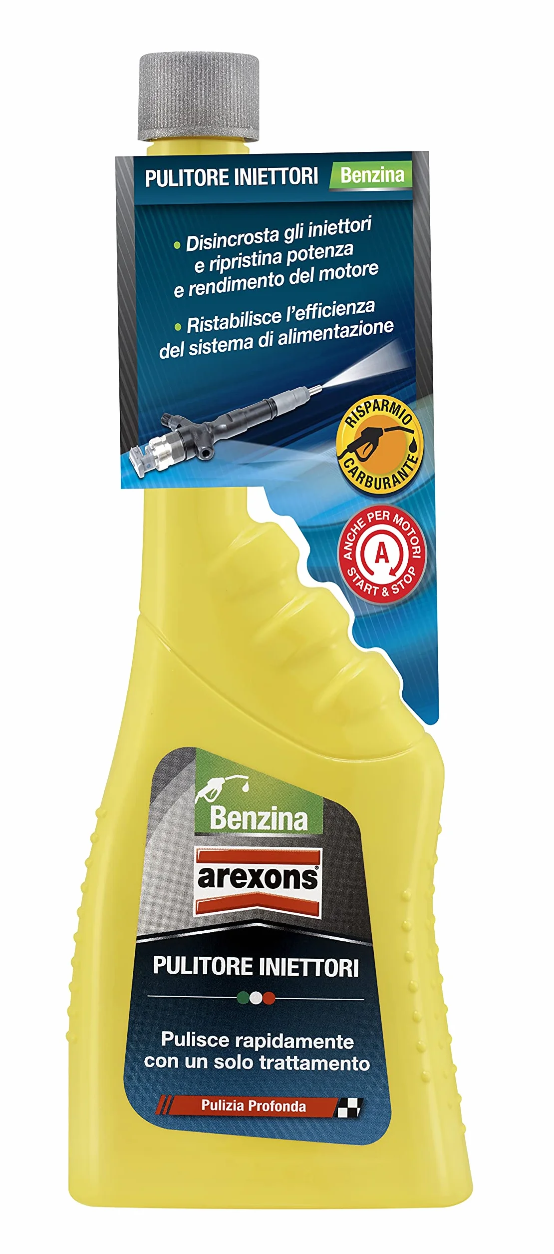 Arexons Additivo Benzina Pulitore Iniettori, 250 ml, Protettivo, Adatto per Motori Benzina, Protegge da Ruggine e Corrosioni, Migliora le Prestazioni del Motore