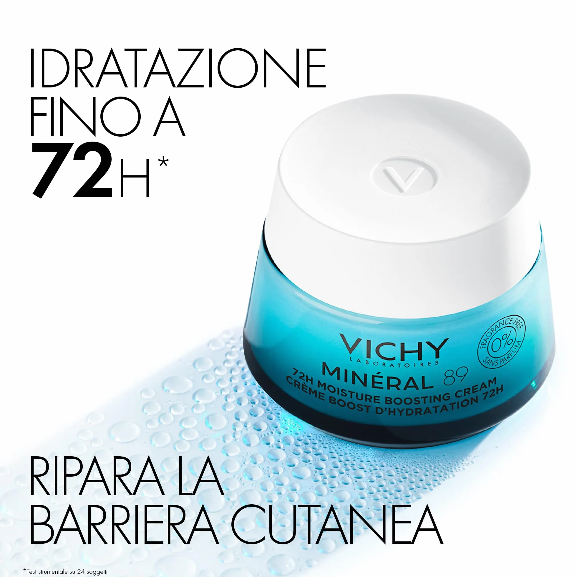 Crema Leggera Idratante Mineral 89 50ml con Acido Ialuronico e Squalene per Pelle Luminosa e Levigata fino a 72 Ore