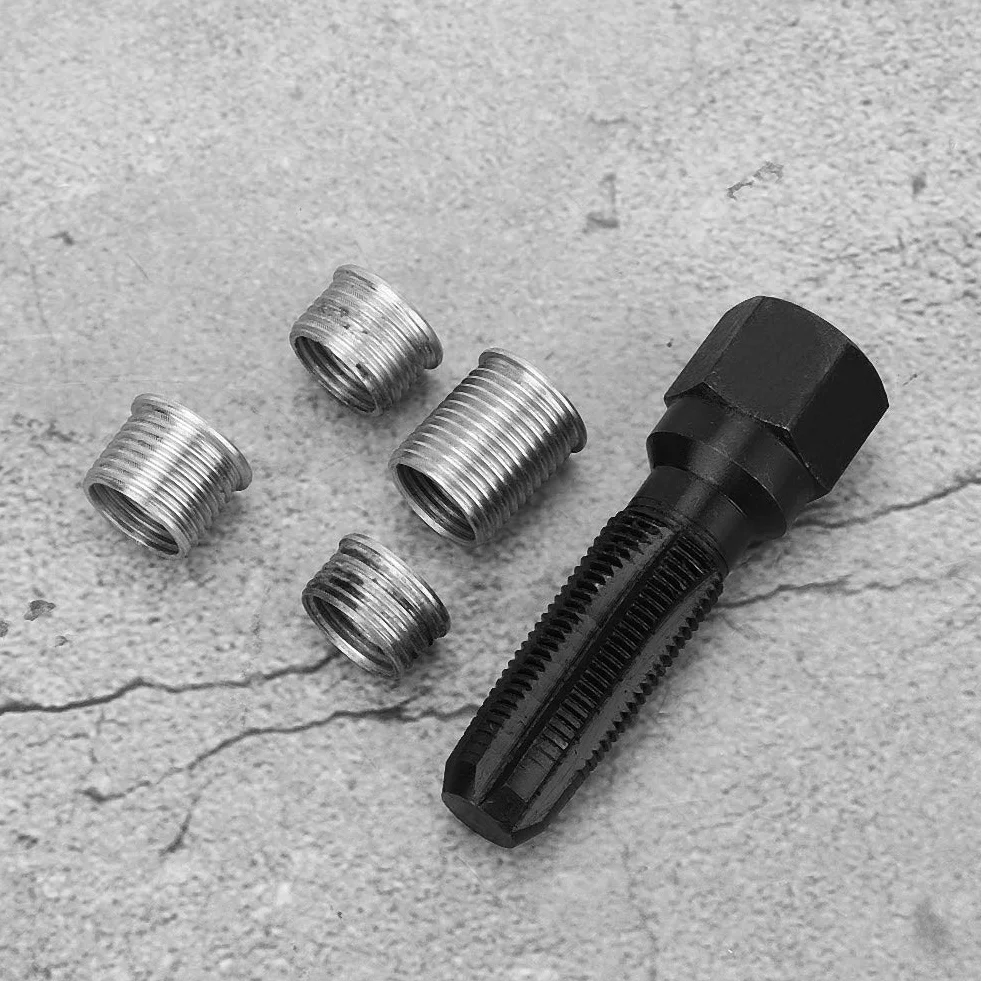 Tyenaza M14 x 1,25 Kit di Riparazione Filetti Helicoil Candele, 14mm Attrezzo per Riparazione Filettatura Foro Candela in Acciaio