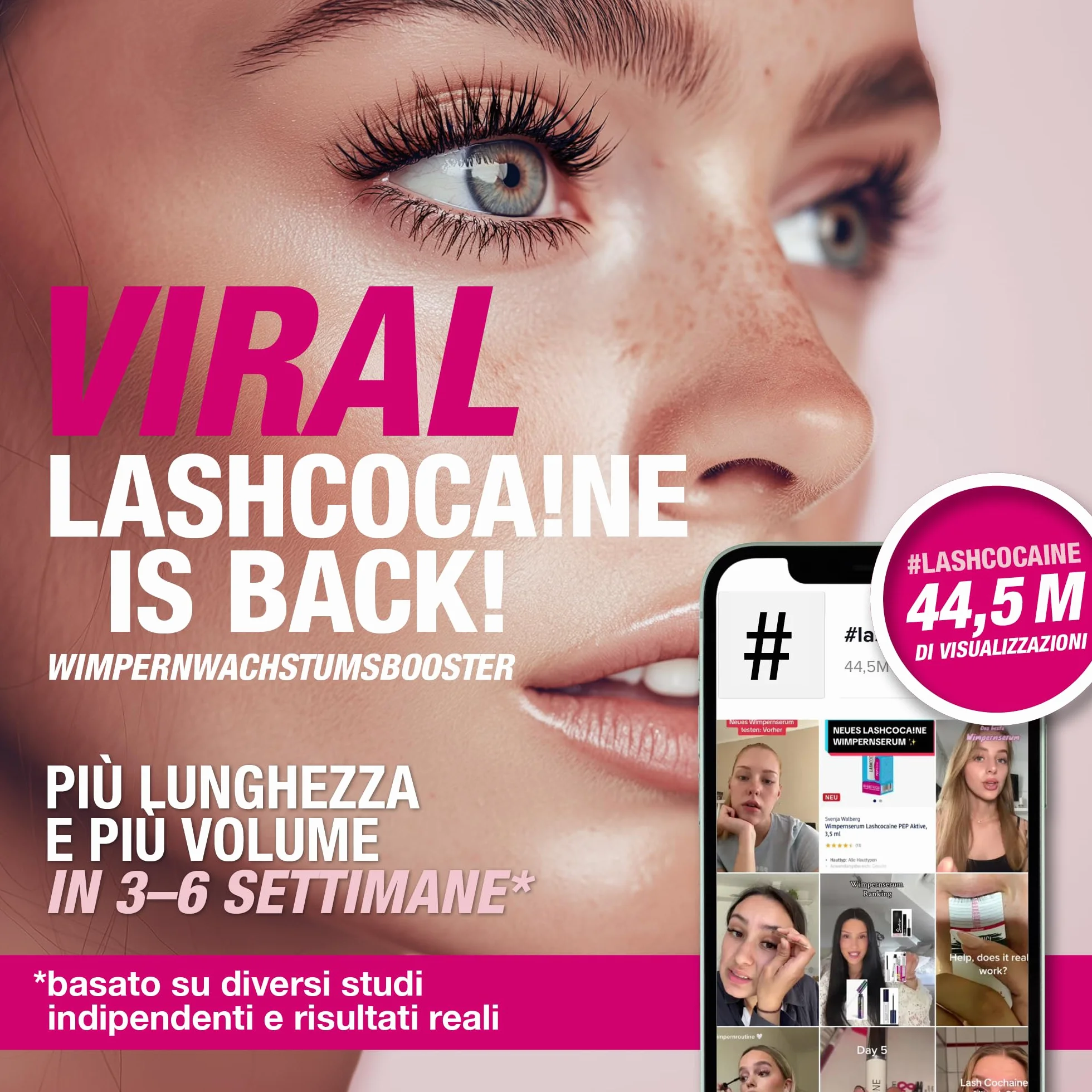 Siero professionale per ciglia LASHCOCA!NE® Svenja Walberg Booster allungamento rapido vegano