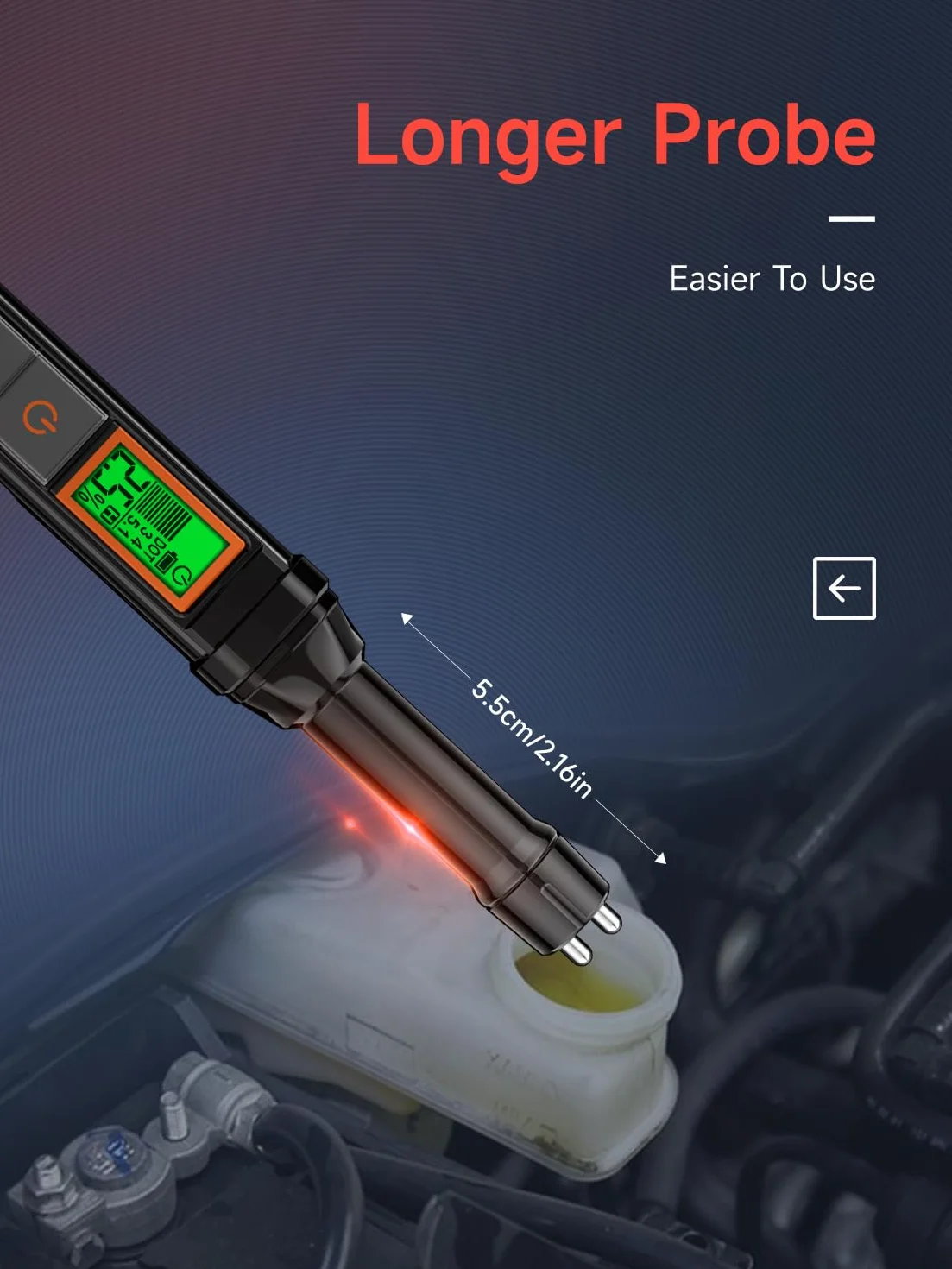 Tester Liquido Freni con Display LCD, Penna di Prova per Olio, Allarme Acustico e Visivo, DOT3 DOT4 DOT5