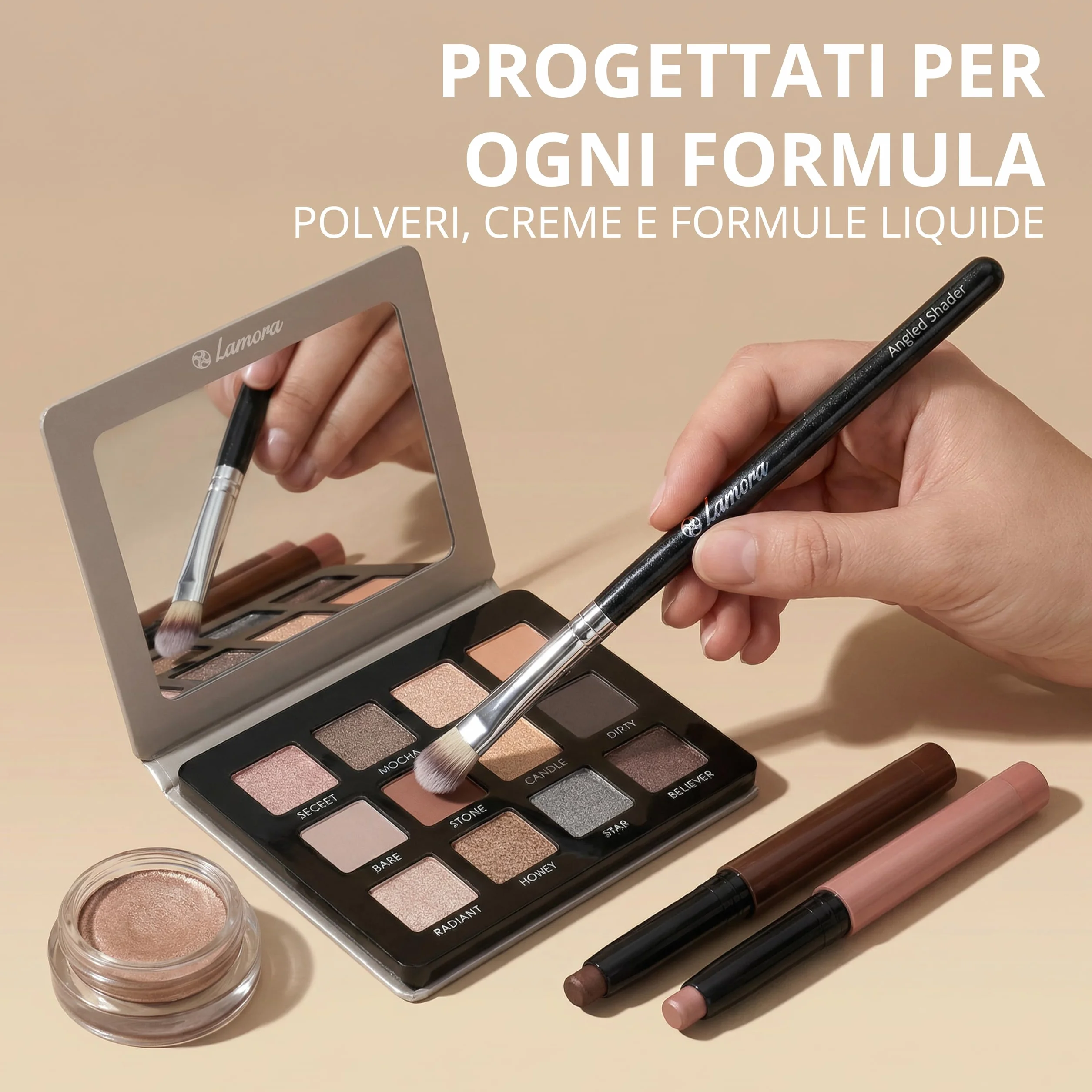 Pennelli per Trucco Occhi Professionali - Make Up Kit di Pennelli per Ombretti, Eyeliner, Sfumato - La Miglior Scelta di Pennelli Essenziali di 7 Pezzi - Matita, Ombretto, Conico, per Definire