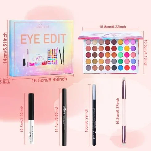 Tutto in Uno Trucchi Set per Occhi per Ragazze Adolescenti, 40 Colori Palette di Ombretti con Mascara Matita Eyeliner Sopracciglia Pennelli, Kit Regalo Trucco Completo, Make Up Tavolozza Kit