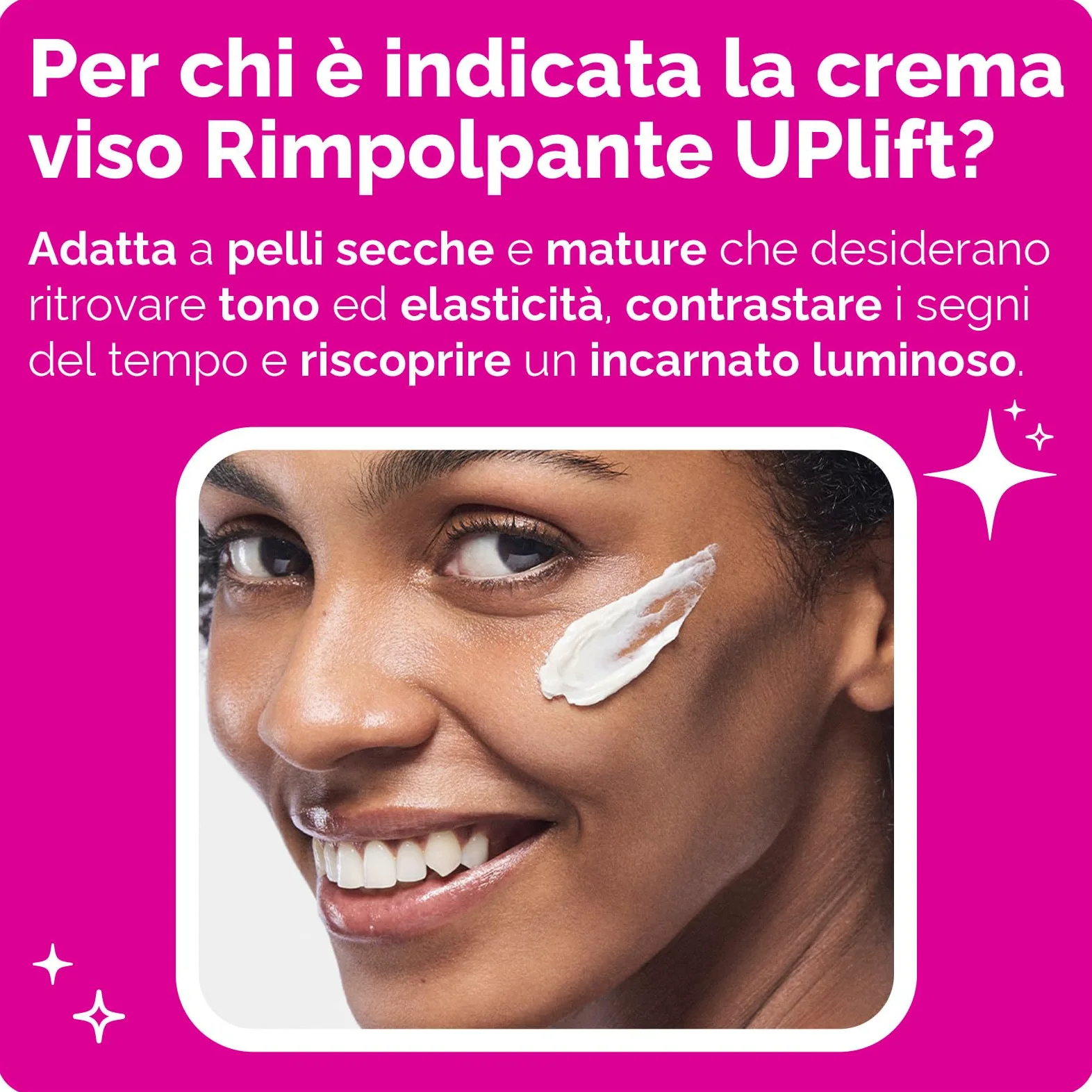 Veralab Uplift, Crema Viso Rimpolpante Effetto Glow Anti-Rughe e Anti-Age per Pelli Secche e Mature
