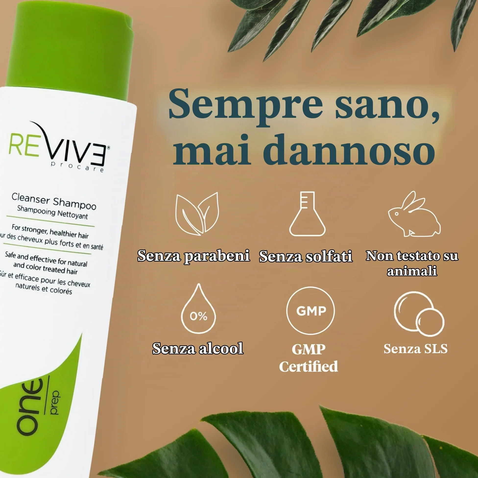 Revive Procare - Shampoo Volumizzante ANTICADUTA Capelli. Stimola La Ricrescita Sana Del Capello, Ripulisce Il Cuoio Capelluto Da Forfora, Residui Ambientali e Tossine - (1 x 300ml)